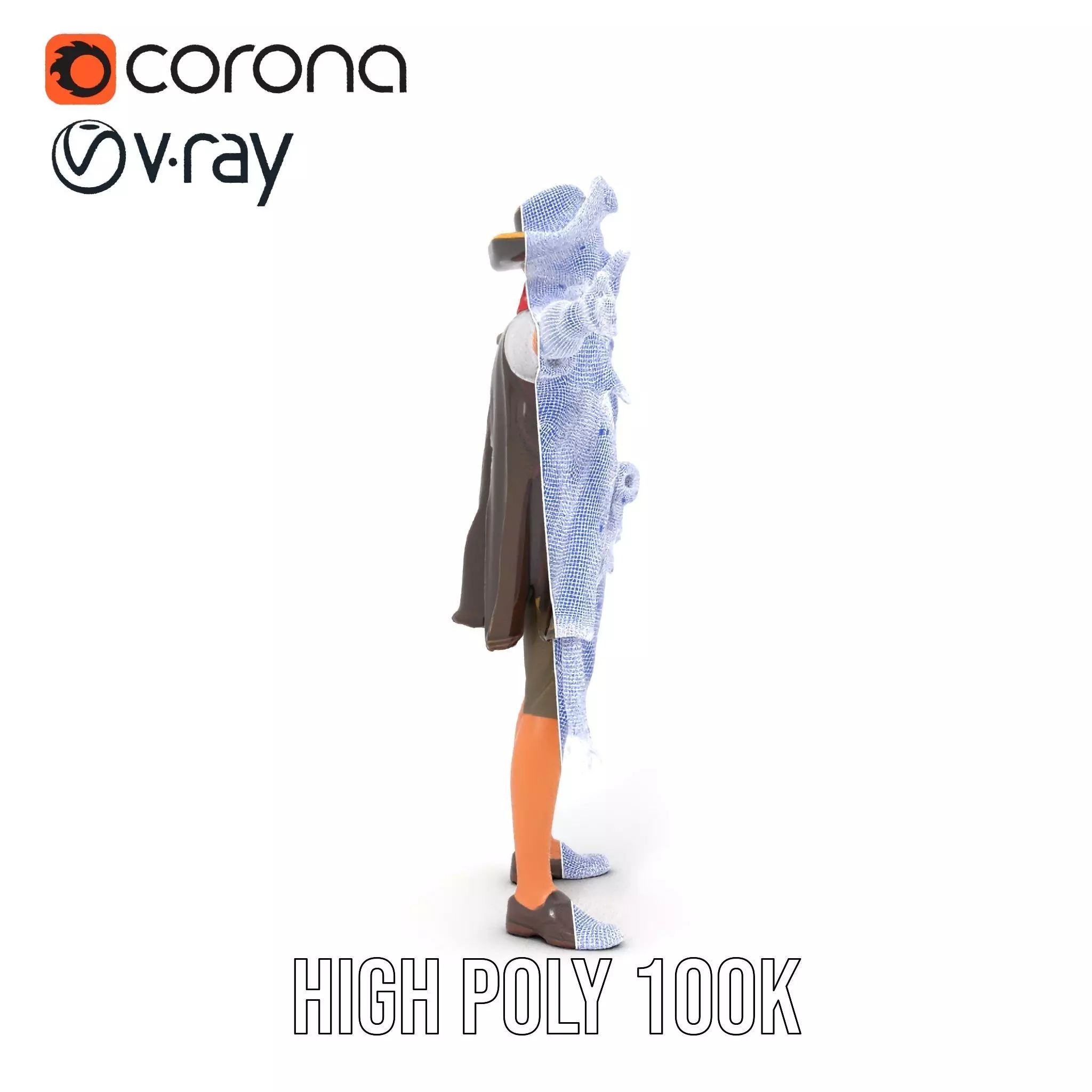 Pirate Character Model Pack with Detailed Outfit Low-poly 3D model_34