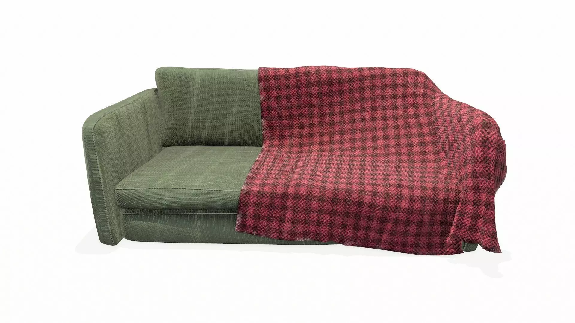 Vintage Sofa PBR Textured Low-poly 3D model_0