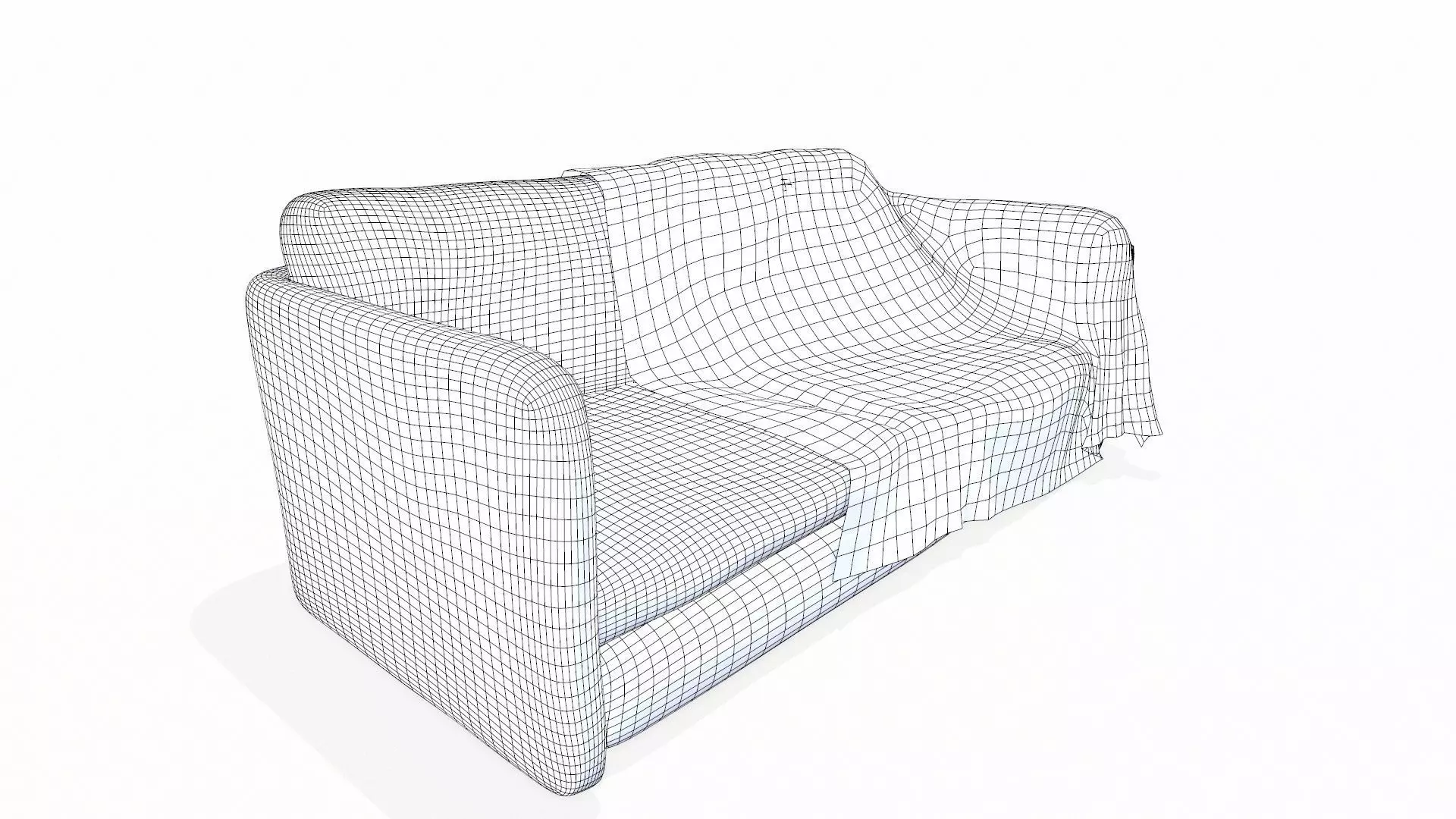 Vintage Sofa PBR Textured Low-poly 3D model_5