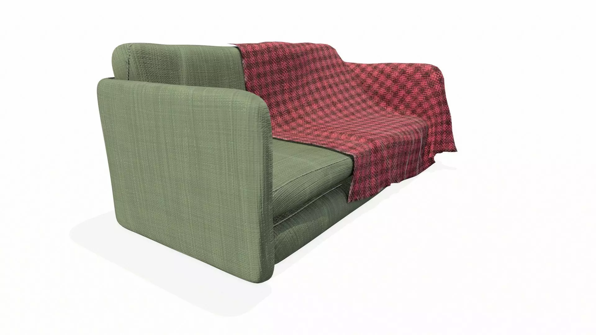 Vintage Sofa PBR Textured Low-poly 3D model_2