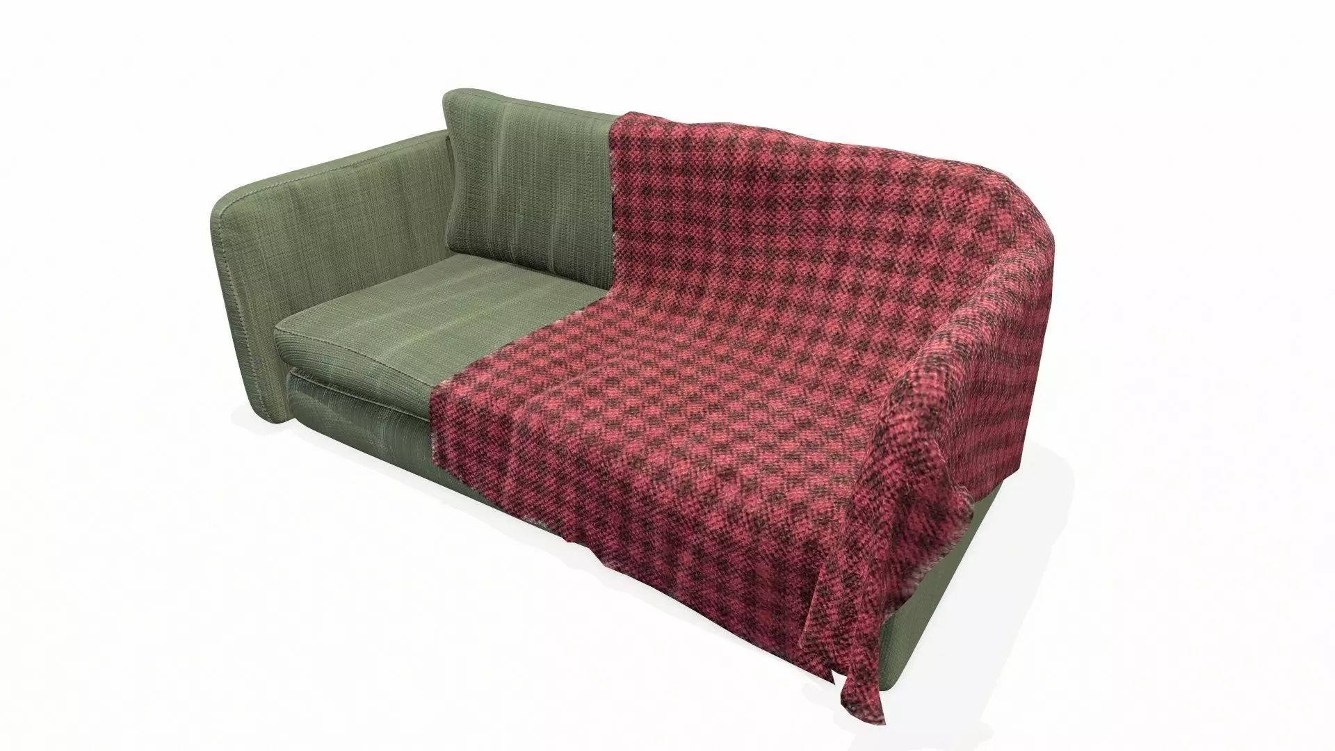 Vintage Sofa PBR Textured Low-poly 3D model_1