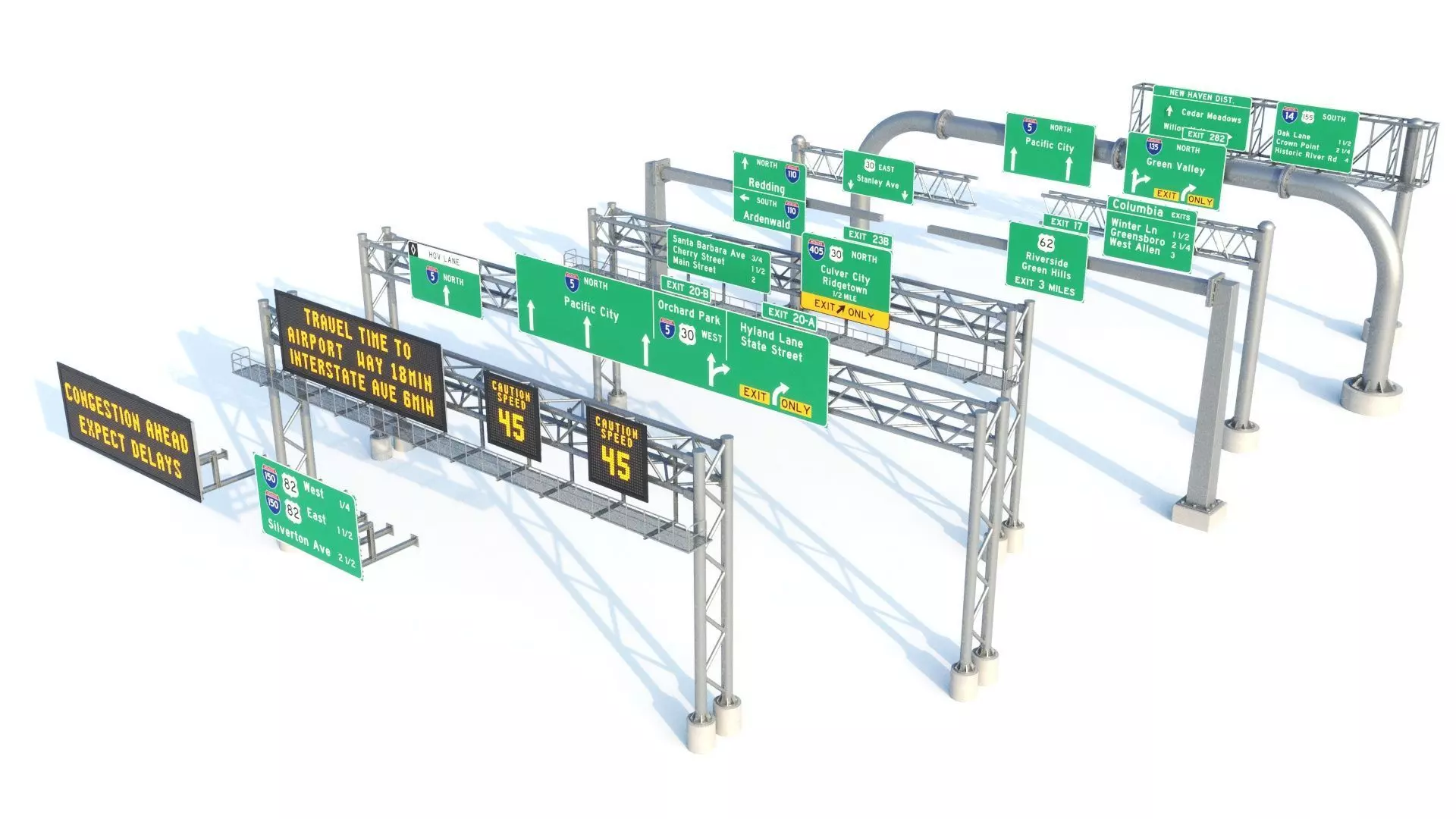 Highway Sign collection  3D model_2