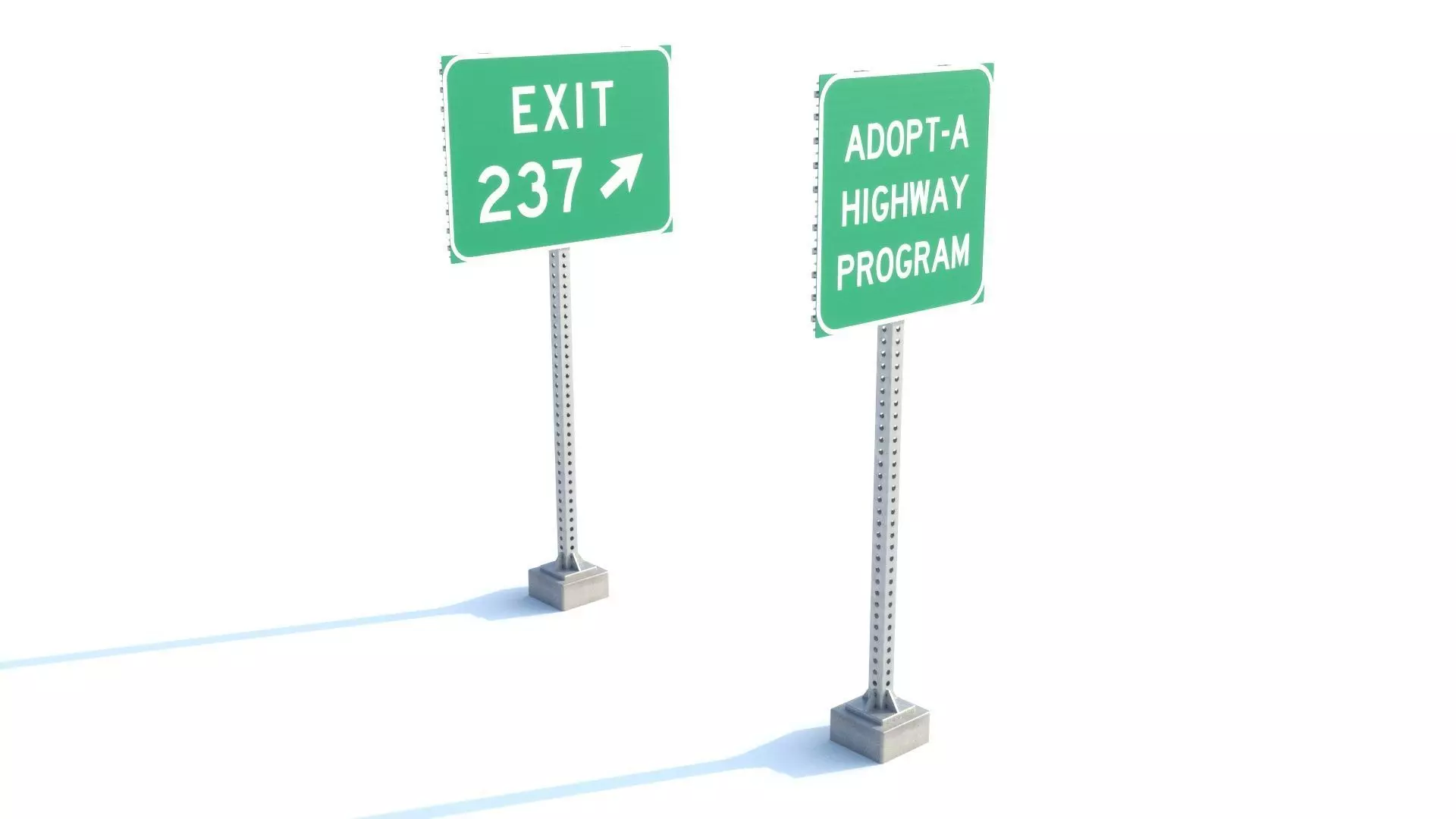 Highway Sign collection  3D model_22