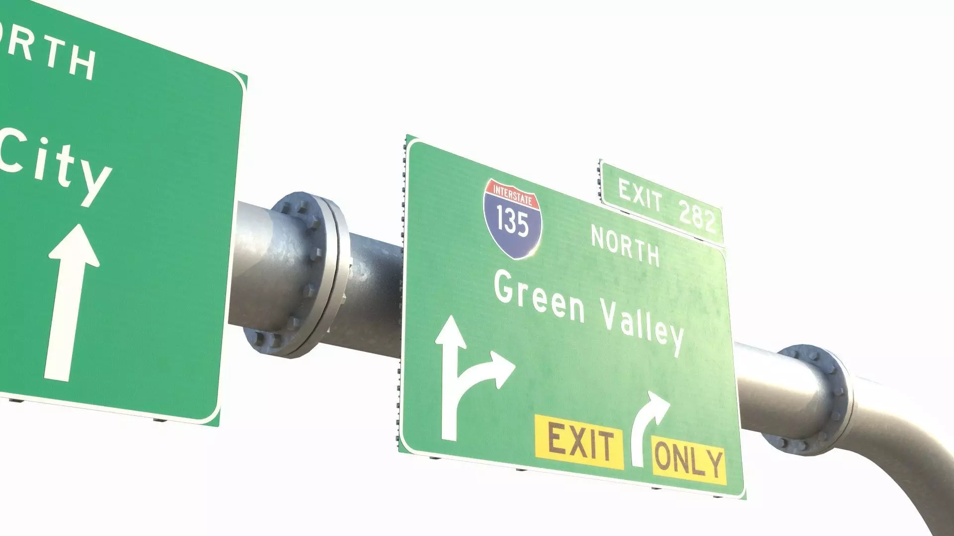 Highway Sign collection  3D model_14