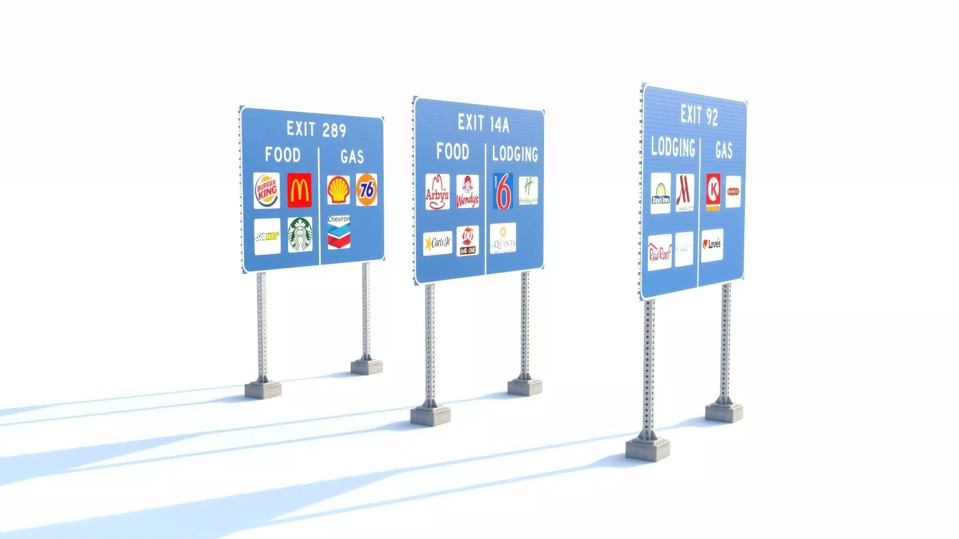 Highway Sign collection  3D model_25