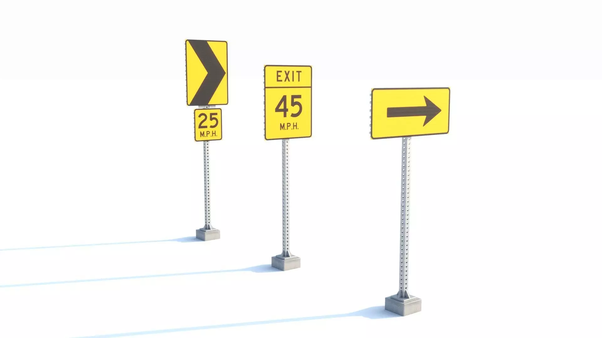 Highway Sign collection  3D model_24