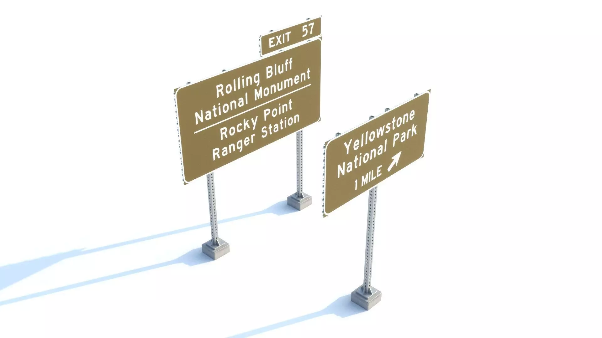 Highway Sign collection  3D model_21