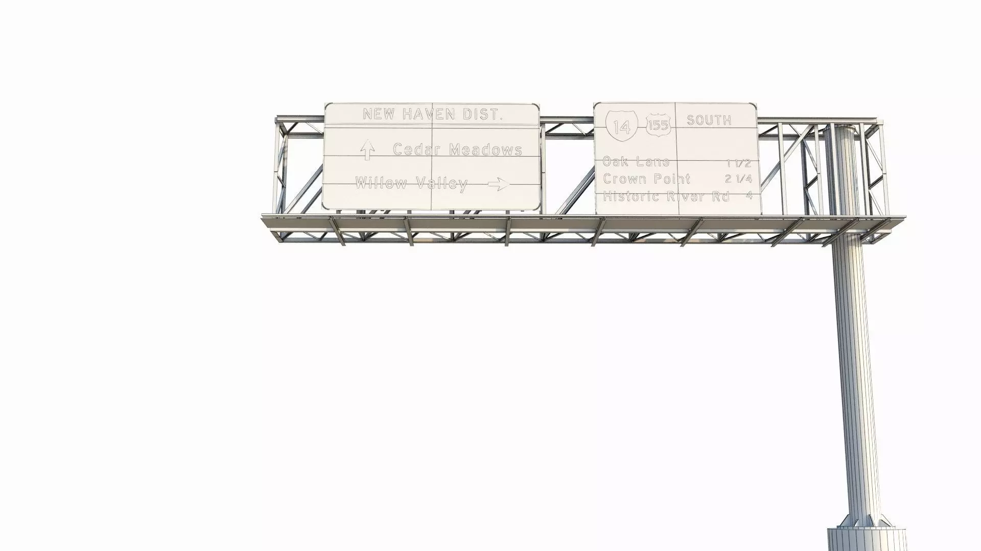 Highway Sign collection  3D model_16