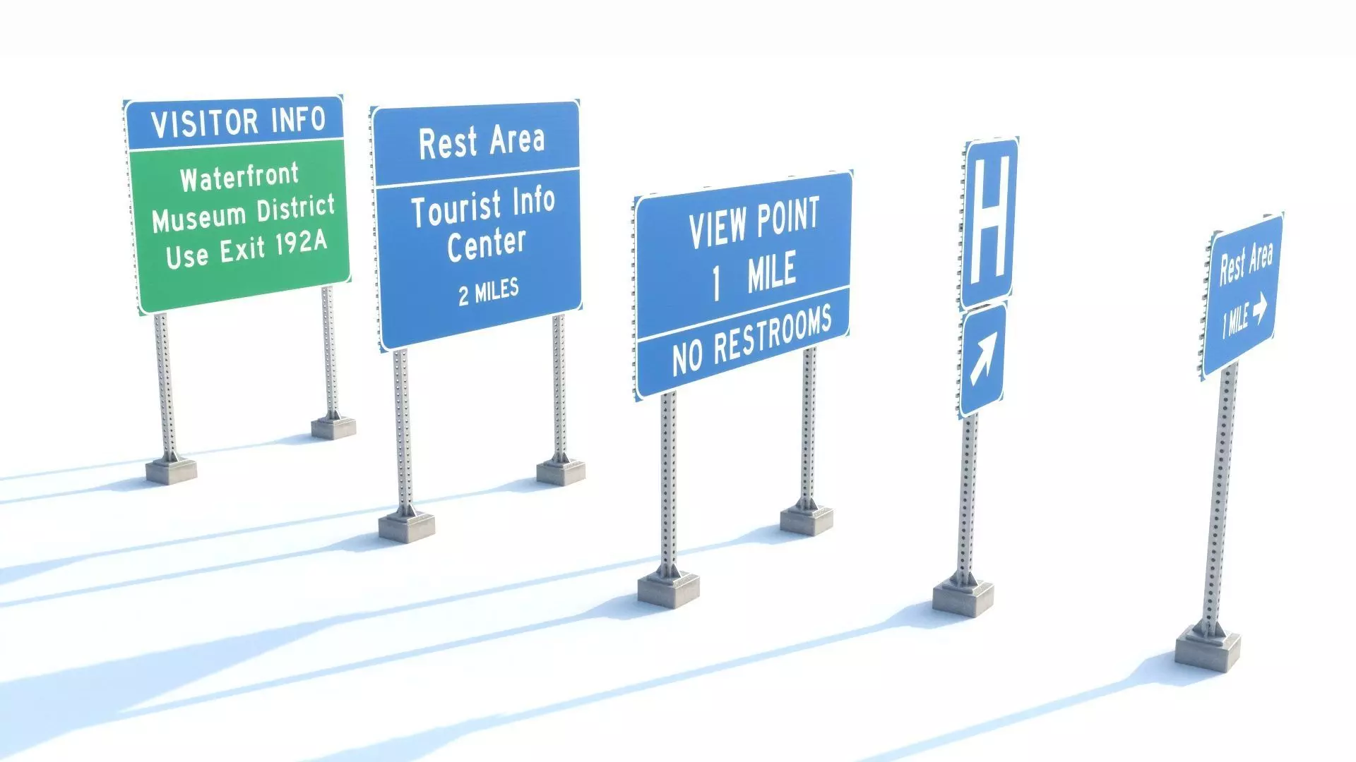 Highway Sign collection  3D model_18