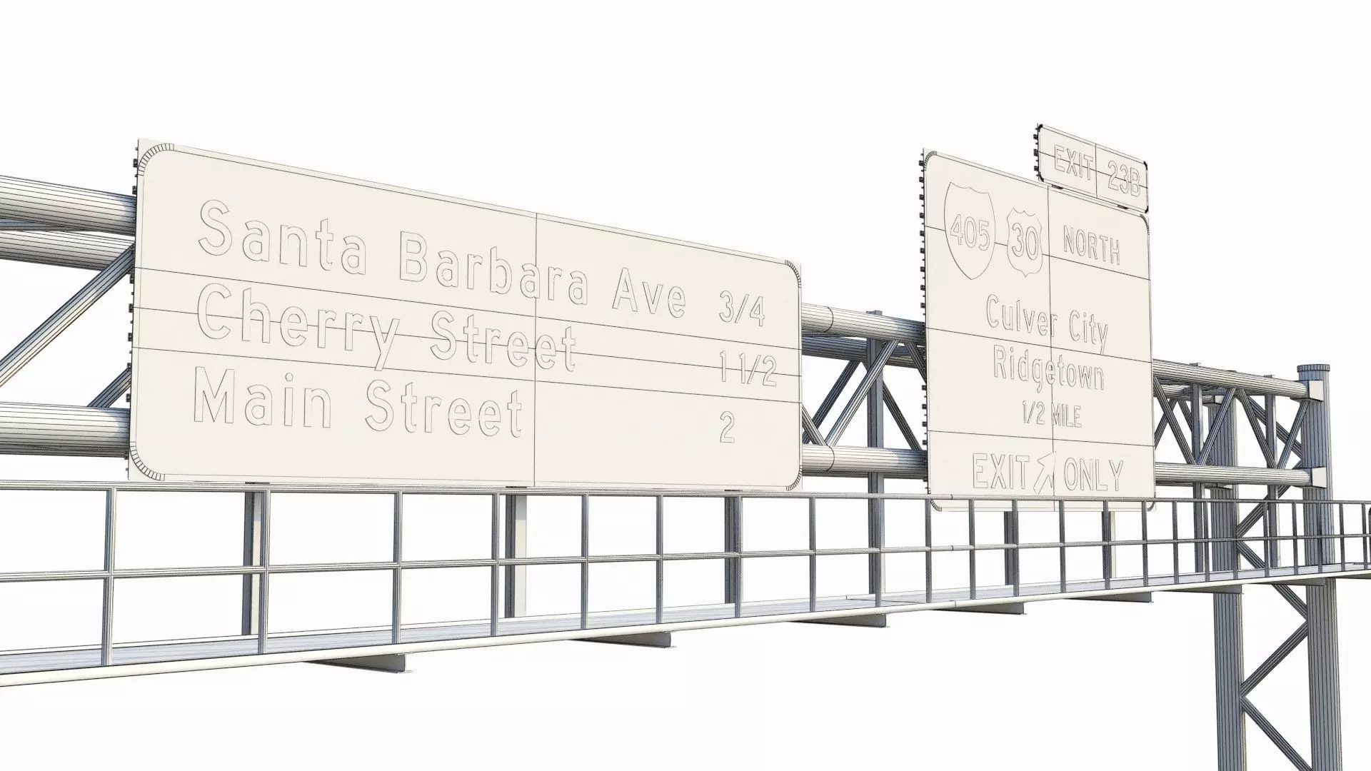 Highway Sign collection  3D model_9