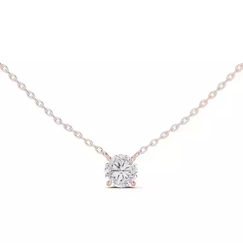 Solitaire Round Diamond Pendant Woman Necklace 3dm STL Video