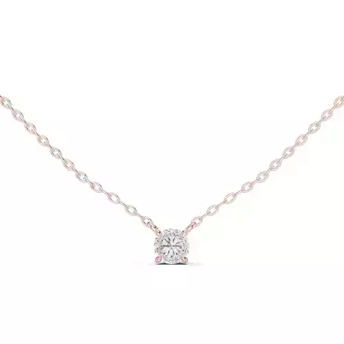 Solitaire Round Diamond Pendant Woman Necklace 3dm STL Video