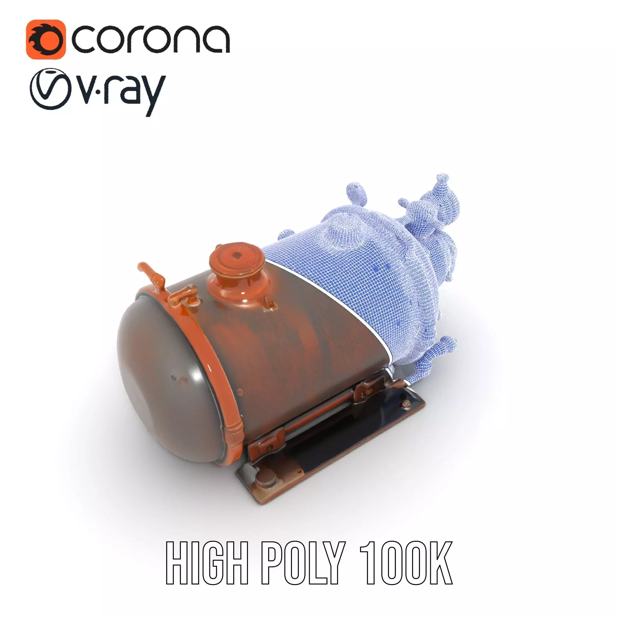 Steampunk Boiler with Gauges and Pipes Model Pack Low-poly 3D model_23