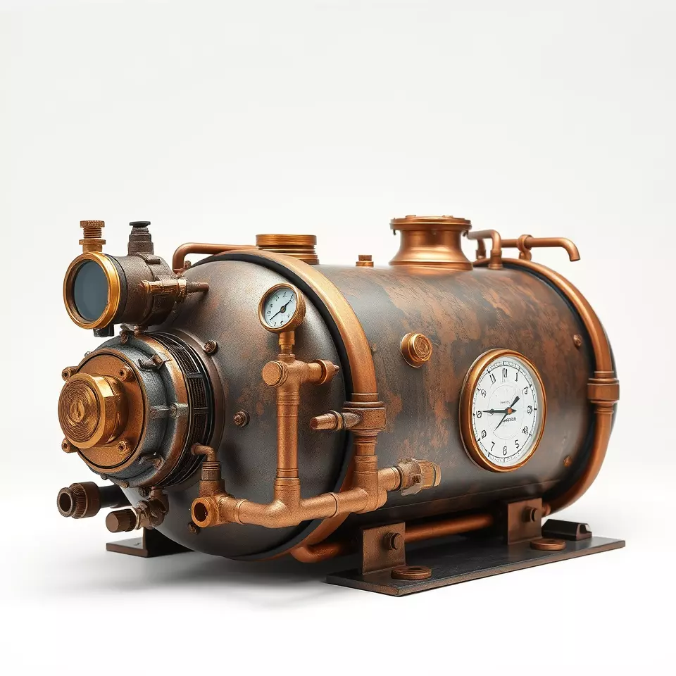 Steampunk Boiler with Gauges and Pipes Model Pack Low-poly 3D model_2