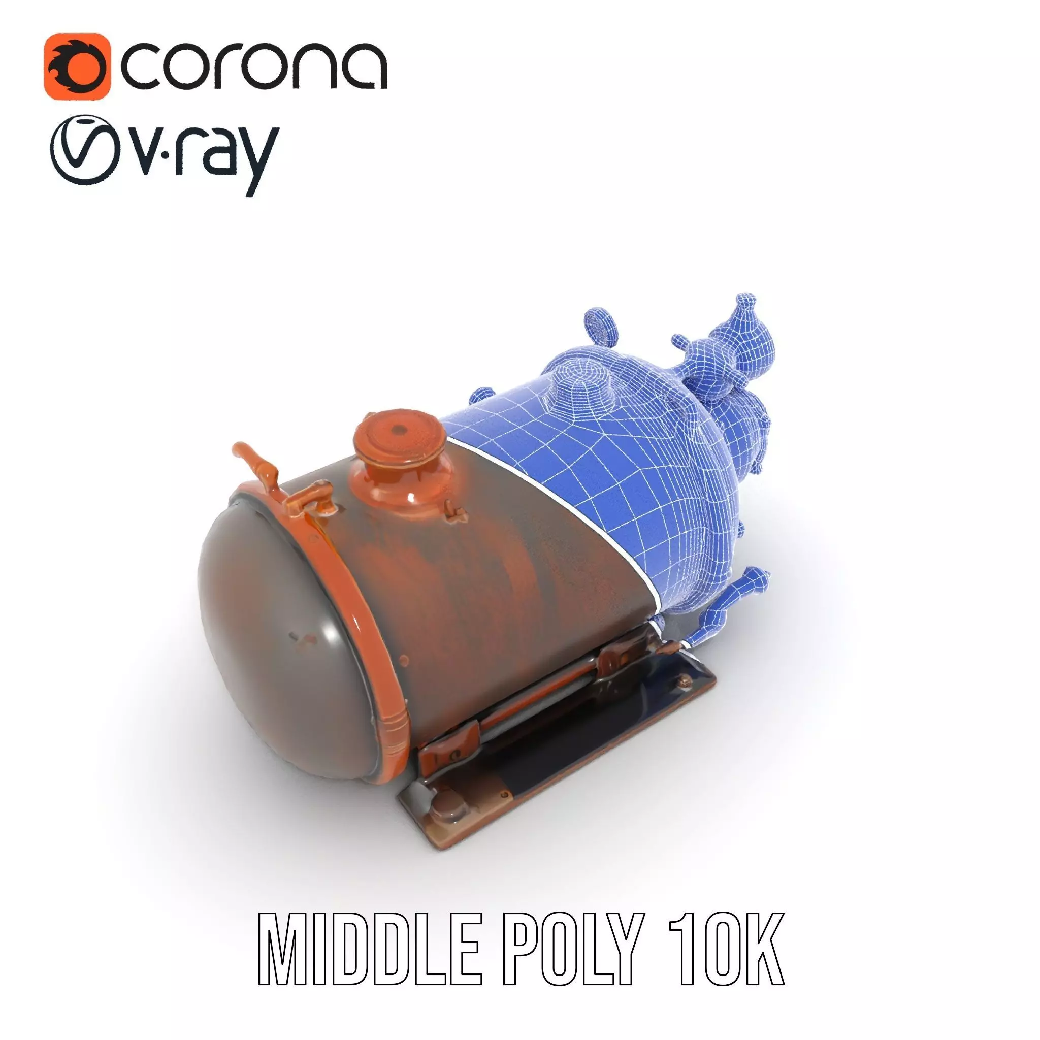 Steampunk Boiler with Gauges and Pipes Model Pack Low-poly 3D model_24