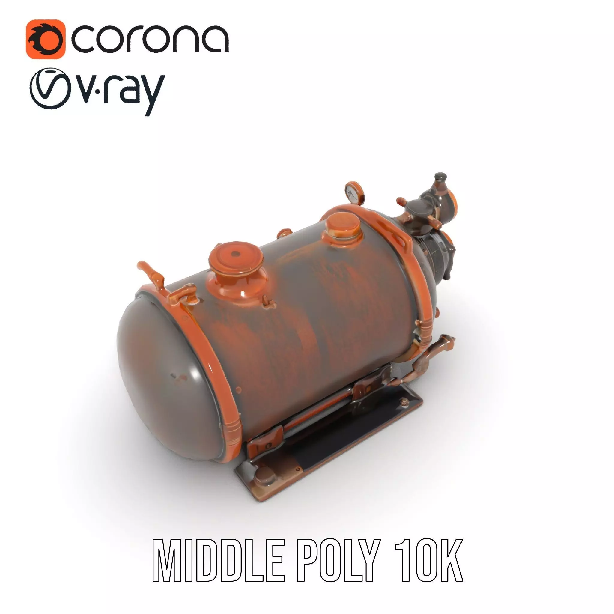 Steampunk Boiler with Gauges and Pipes Model Pack Low-poly 3D model_18