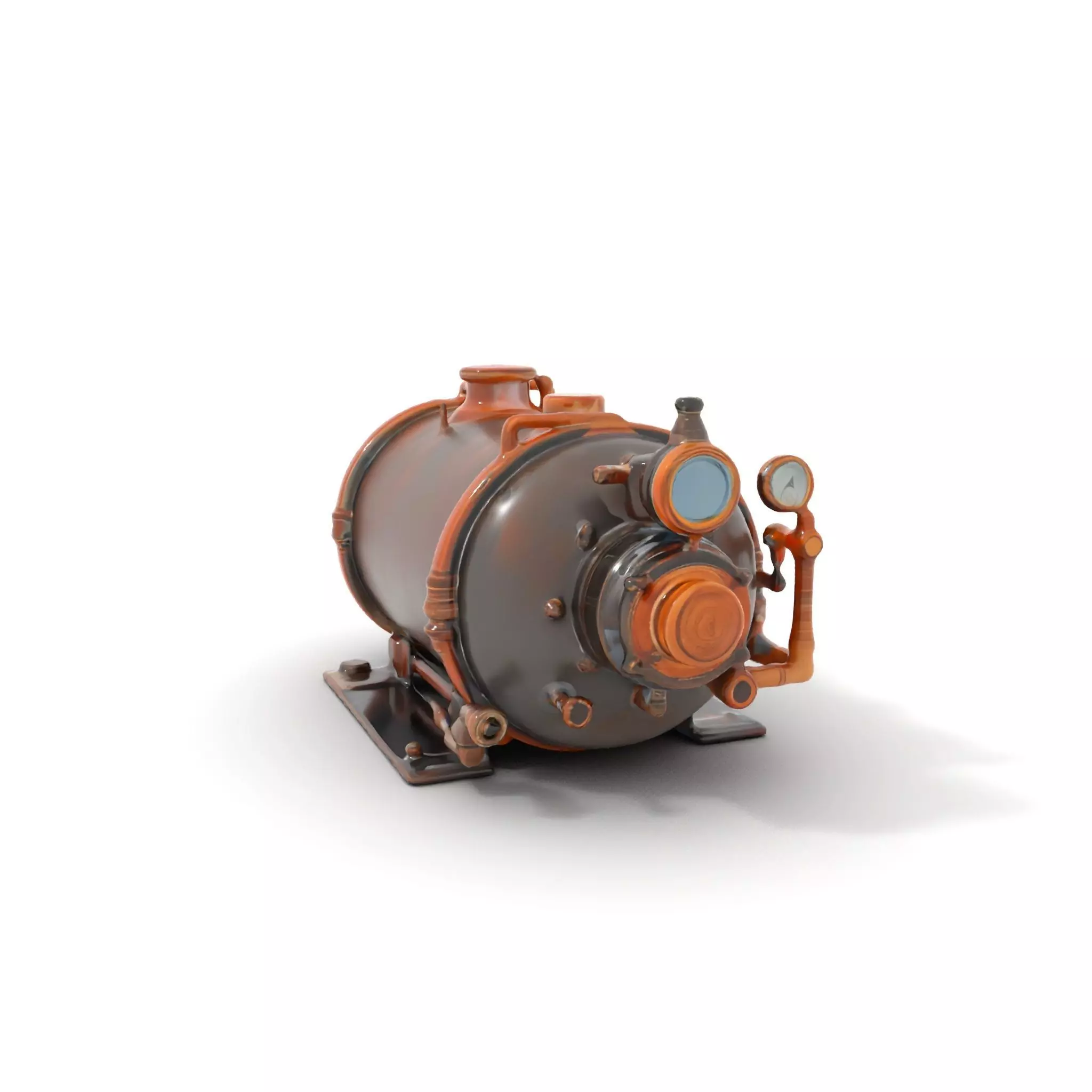 Steampunk Boiler with Gauges and Pipes Model Pack Low-poly 3D model_0