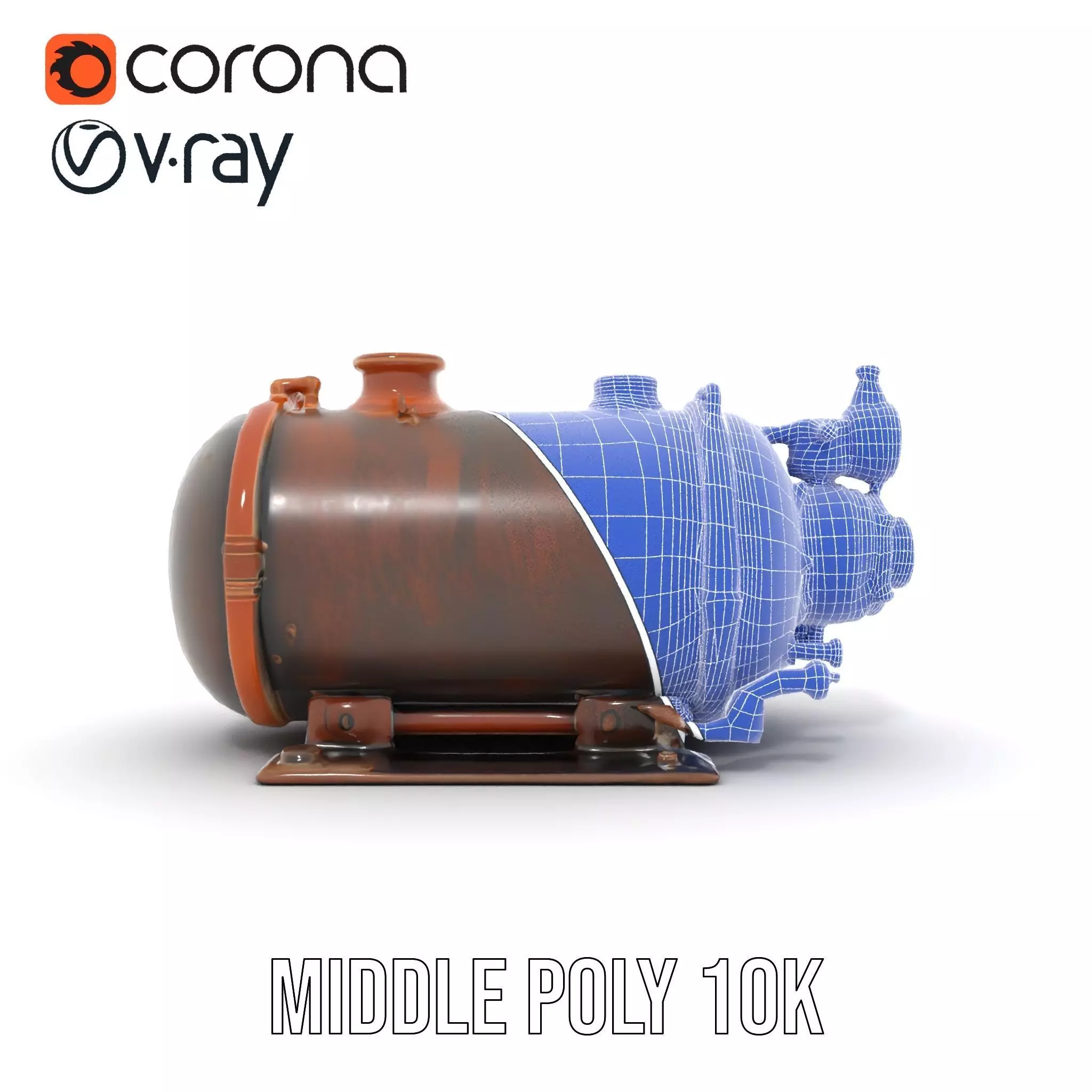 Steampunk Boiler with Gauges and Pipes Model Pack Low-poly 3D model_30