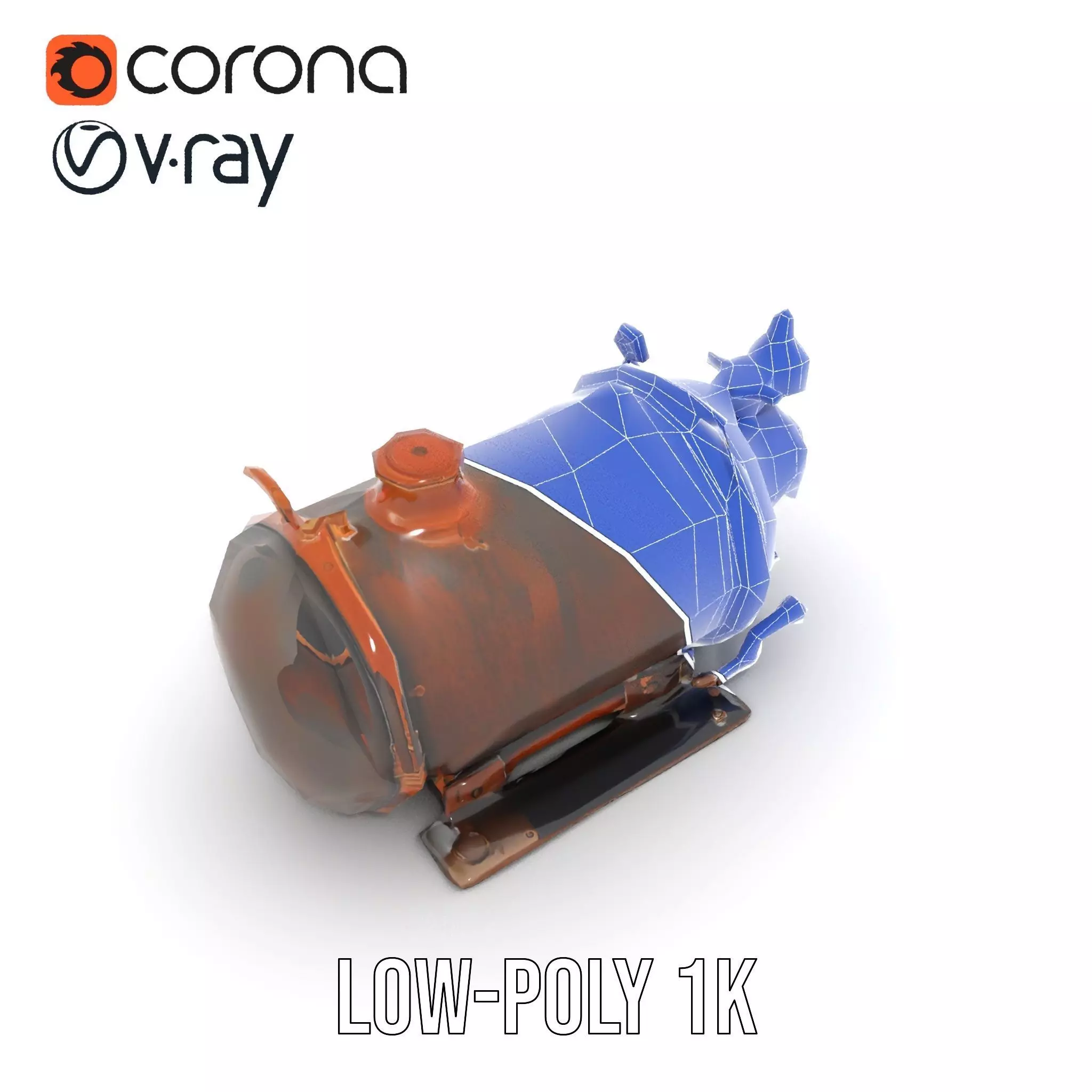 Steampunk Boiler with Gauges and Pipes Model Pack Low-poly 3D model_14