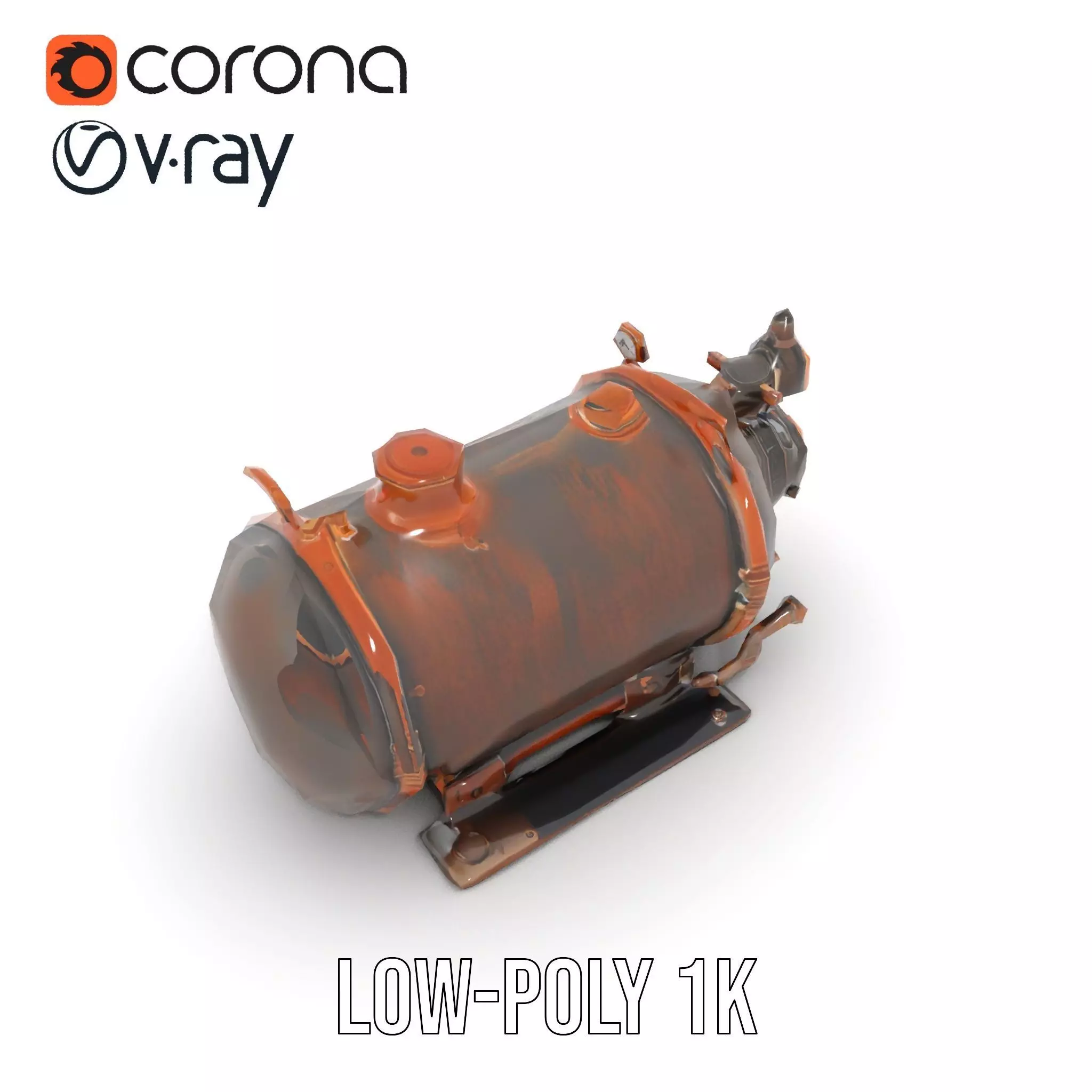 Steampunk Boiler with Gauges and Pipes Model Pack Low-poly 3D model_7