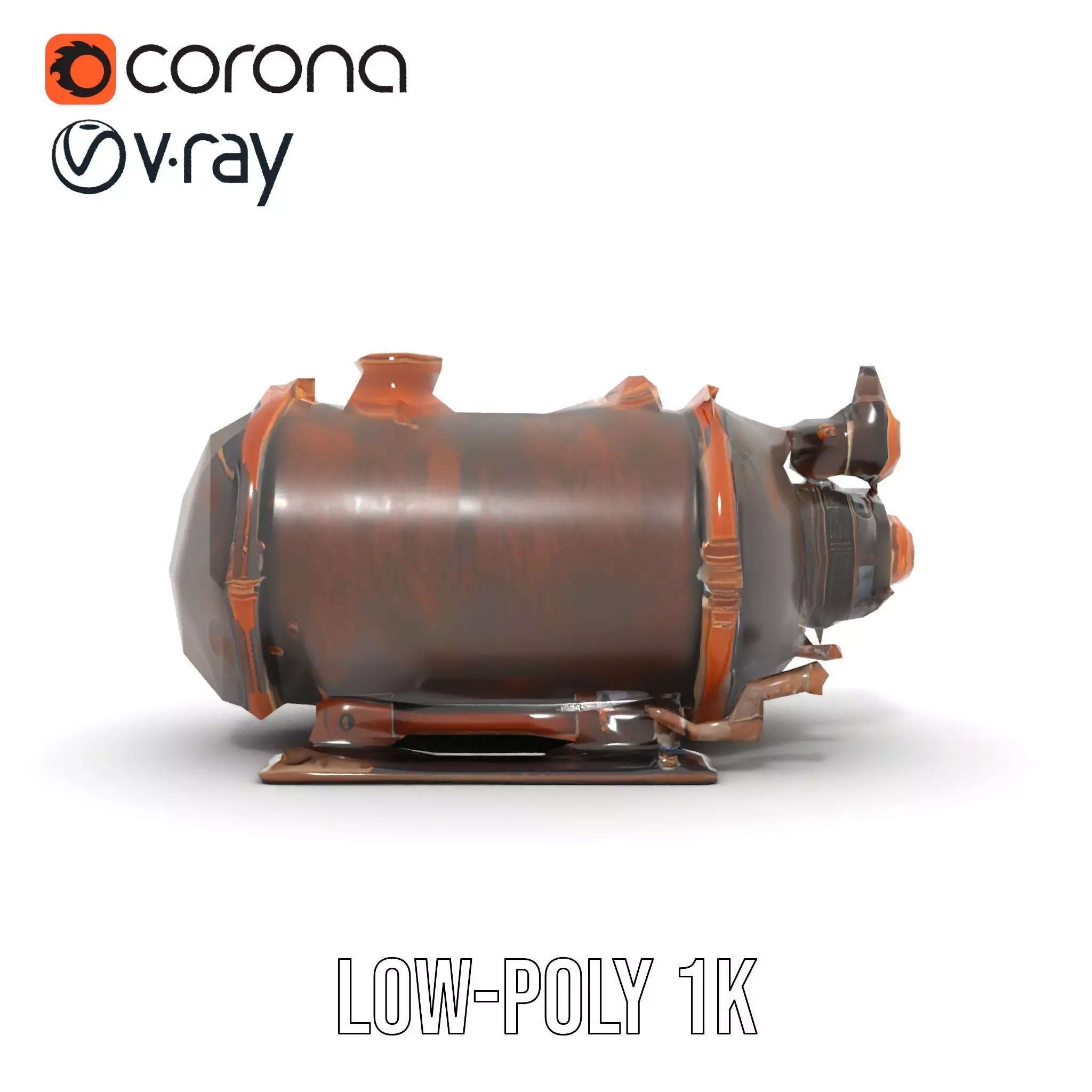 Steampunk Boiler with Gauges and Pipes Model Pack Low-poly 3D model_12