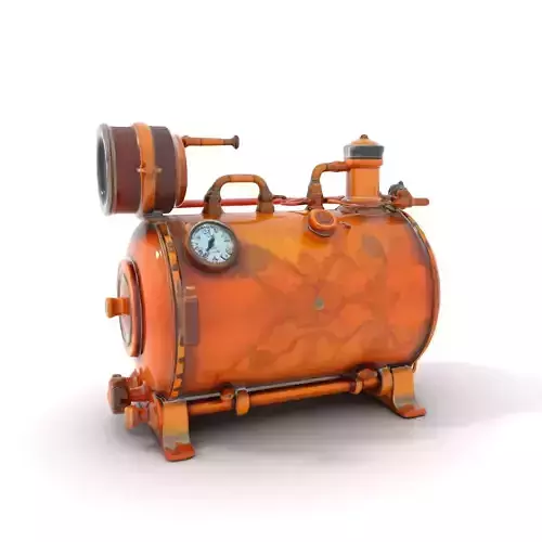 Steampunk Boiler Model Pack with Intricate Gauges Low-poly 3D model