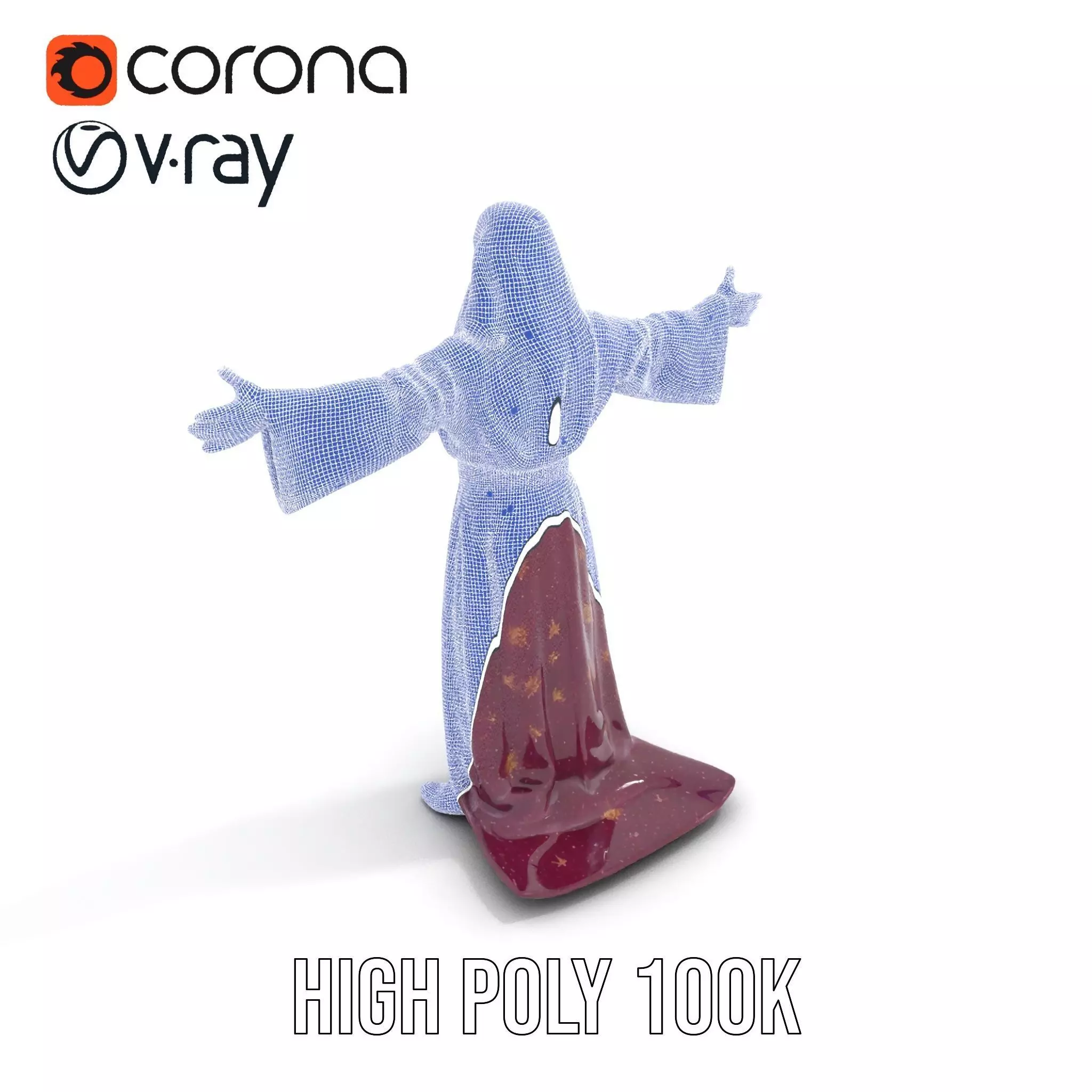 Wizard Character Model Pack with Purple Robe Low-poly 3D model_32