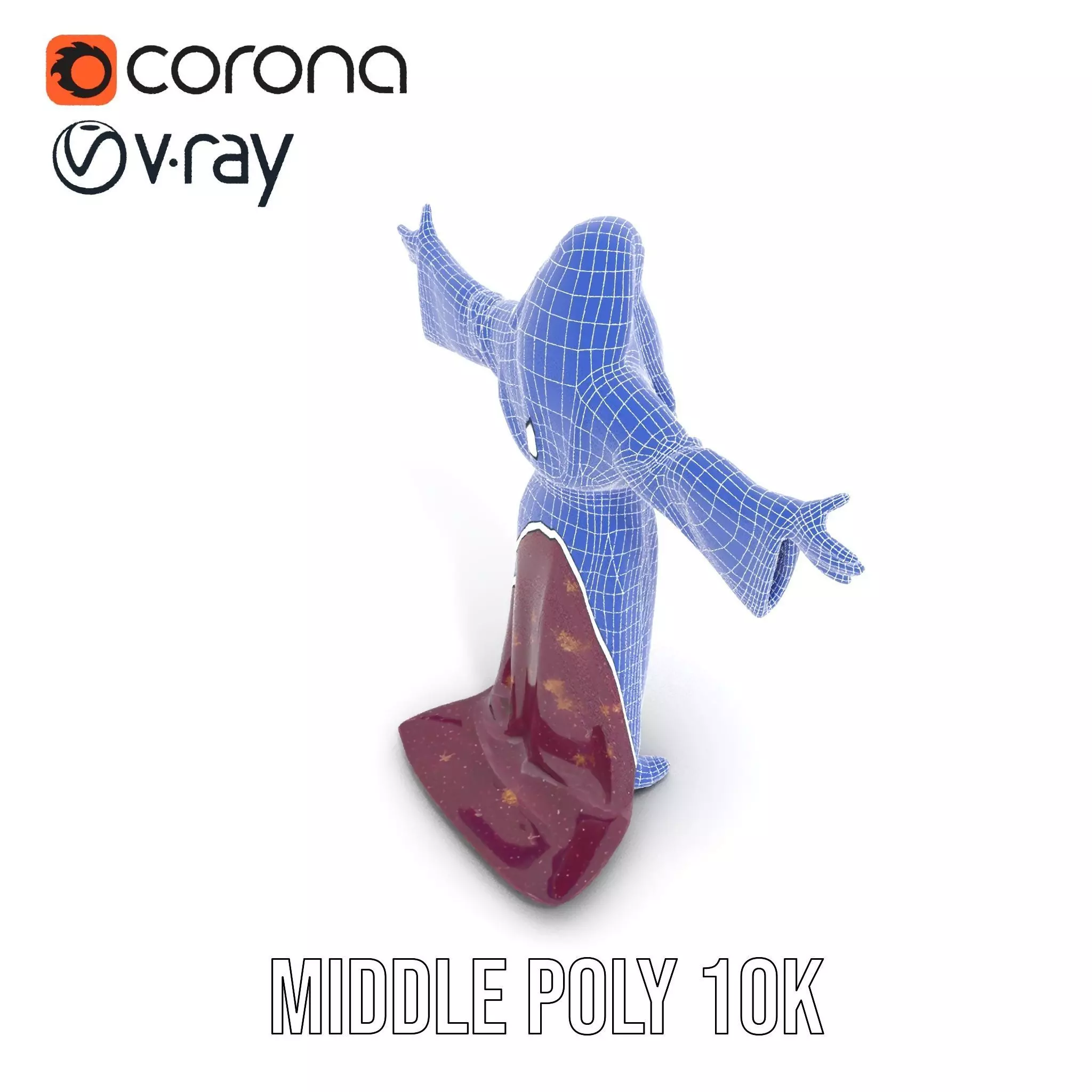 Wizard Character Model Pack with Purple Robe Low-poly 3D model_16