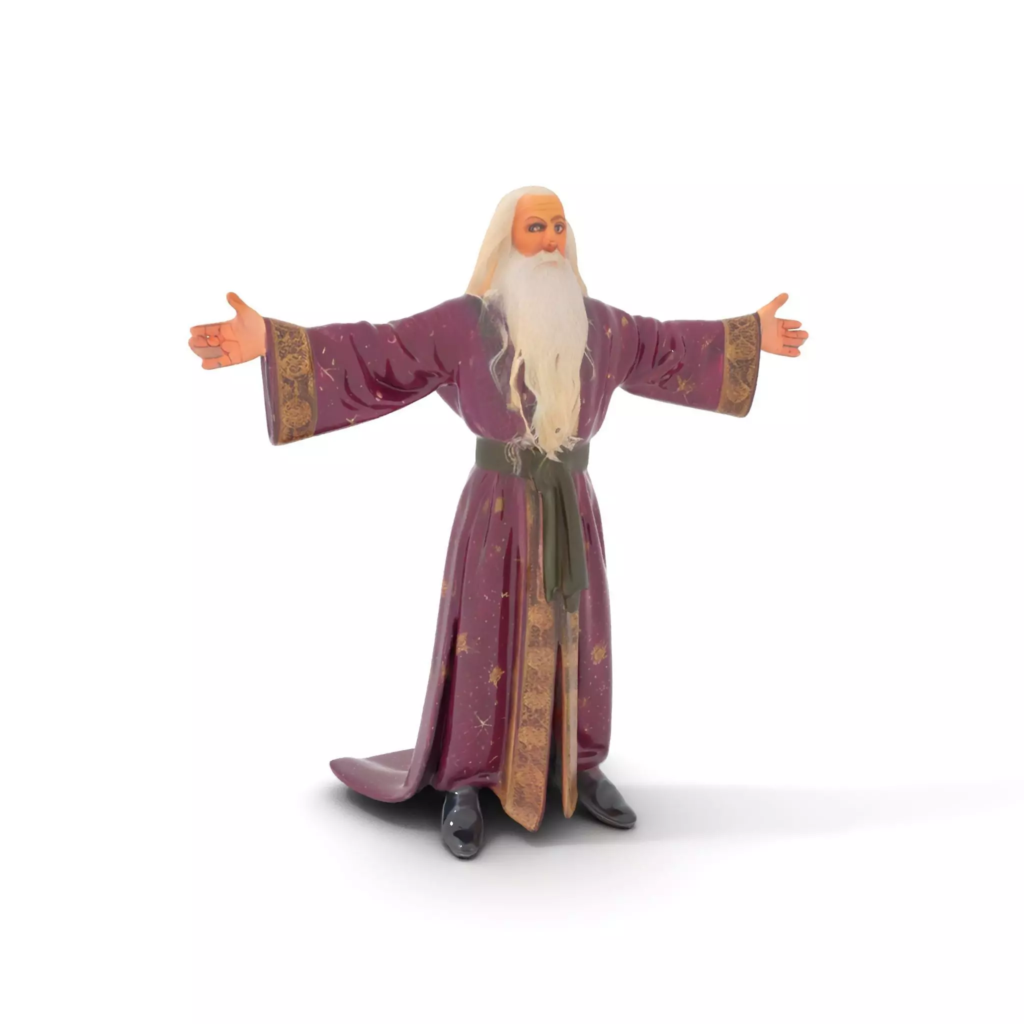 Wizard Character Model Pack with Purple Robe Low-poly 3D model_0