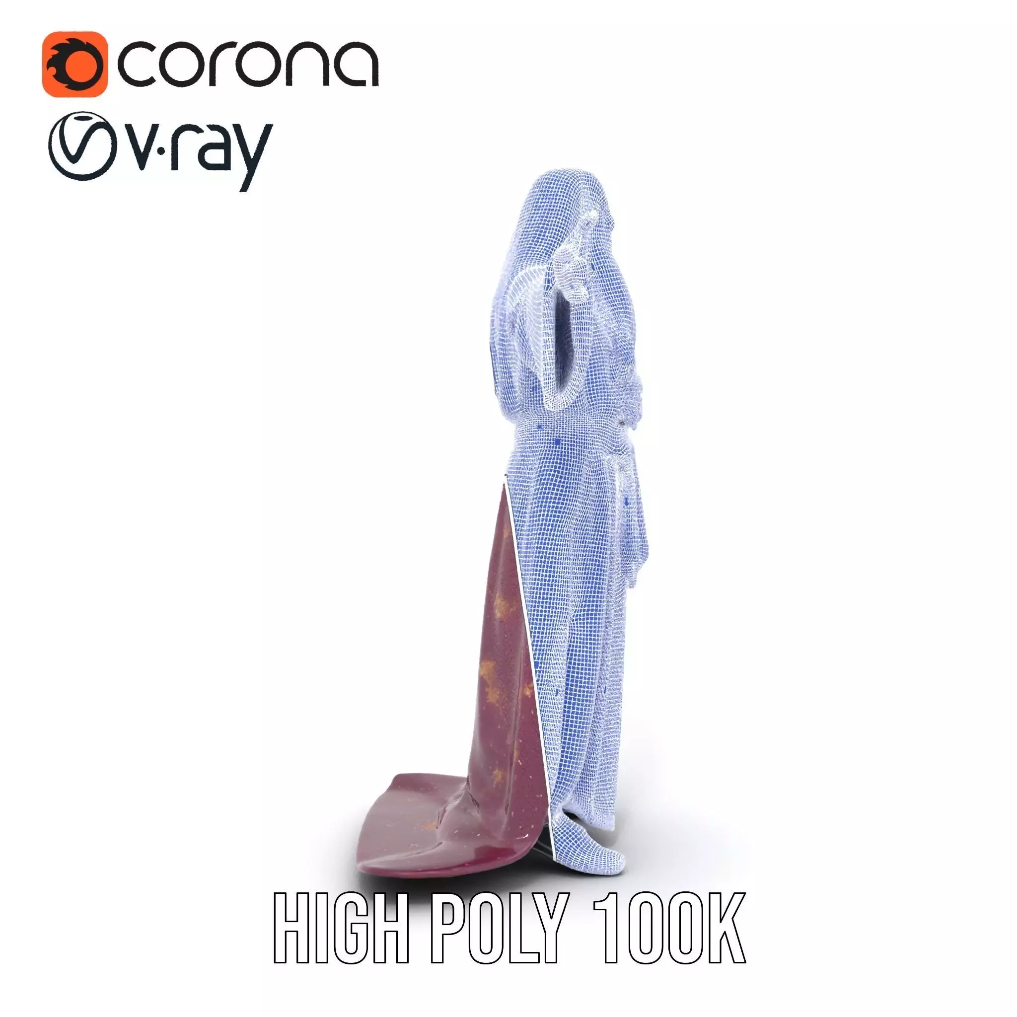 Wizard Character Model Pack with Purple Robe Low-poly 3D model_33