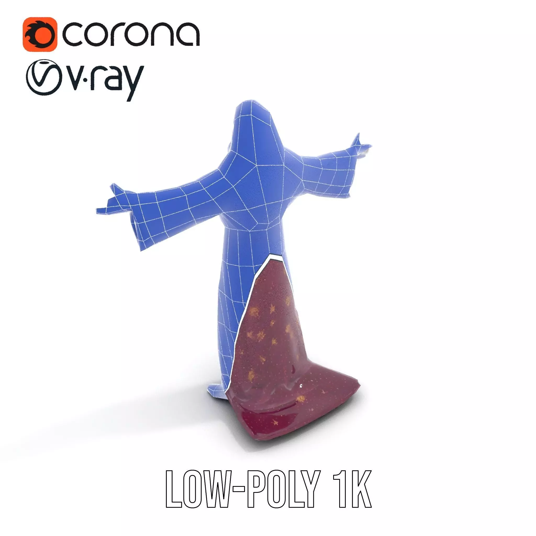 Wizard Character Model Pack with Purple Robe Low-poly 3D model_17