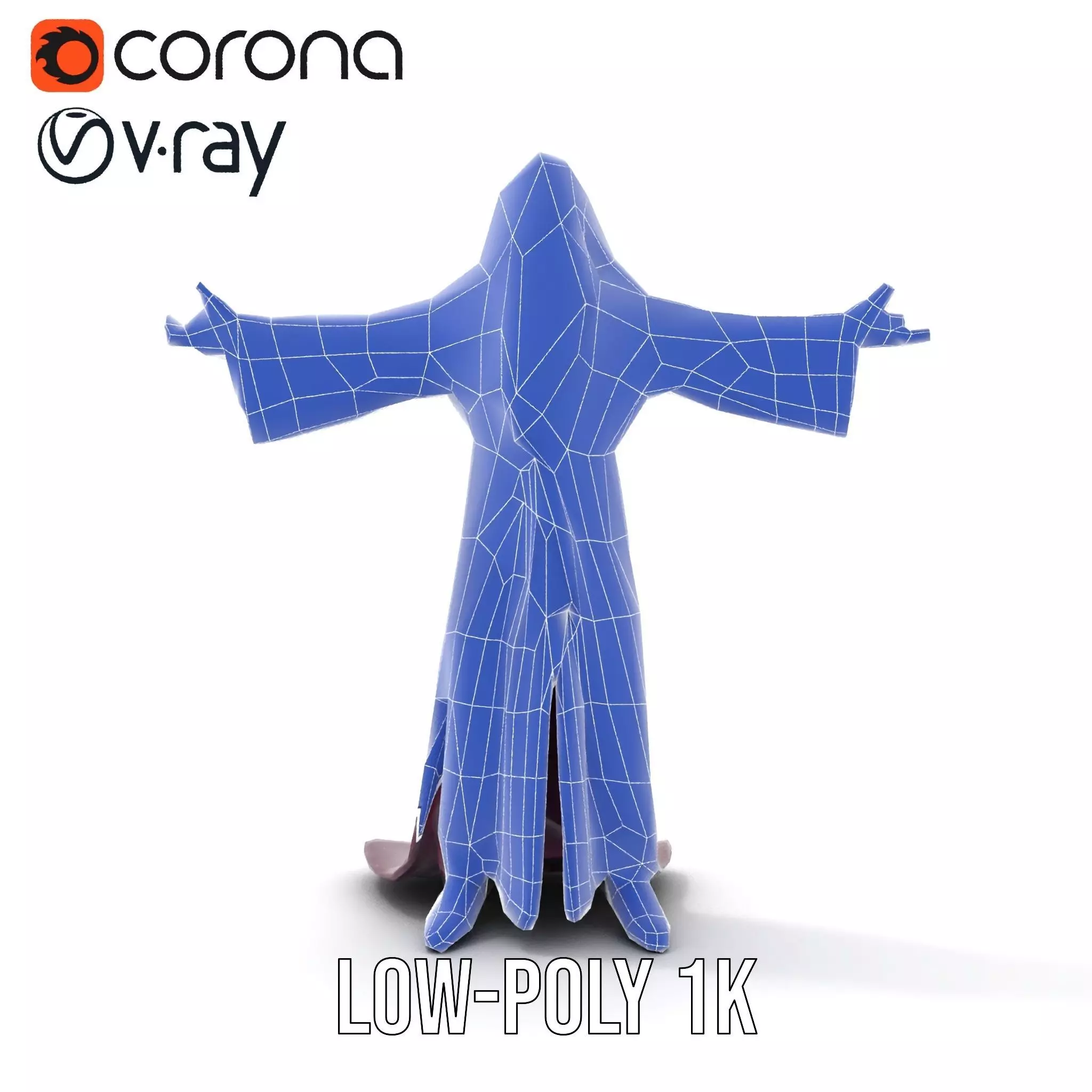 Wizard Character Model Pack with Purple Robe Low-poly 3D model_31