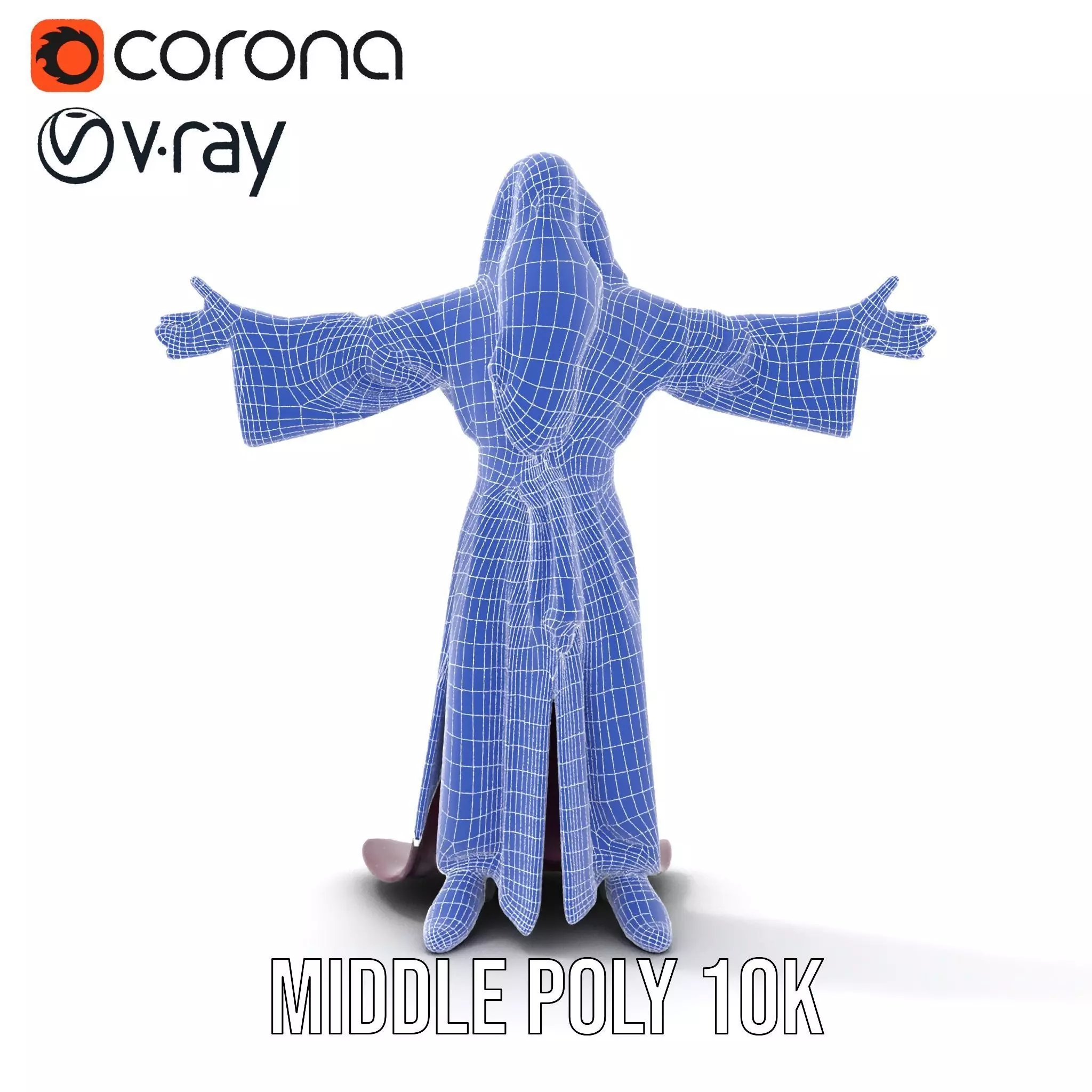 Wizard Character Model Pack with Purple Robe Low-poly 3D model_30