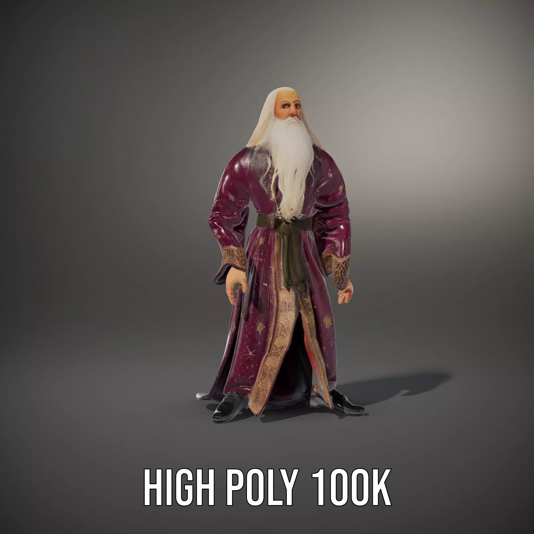 Wizard Character Model Pack with Purple Robe Low-poly 3D model_35