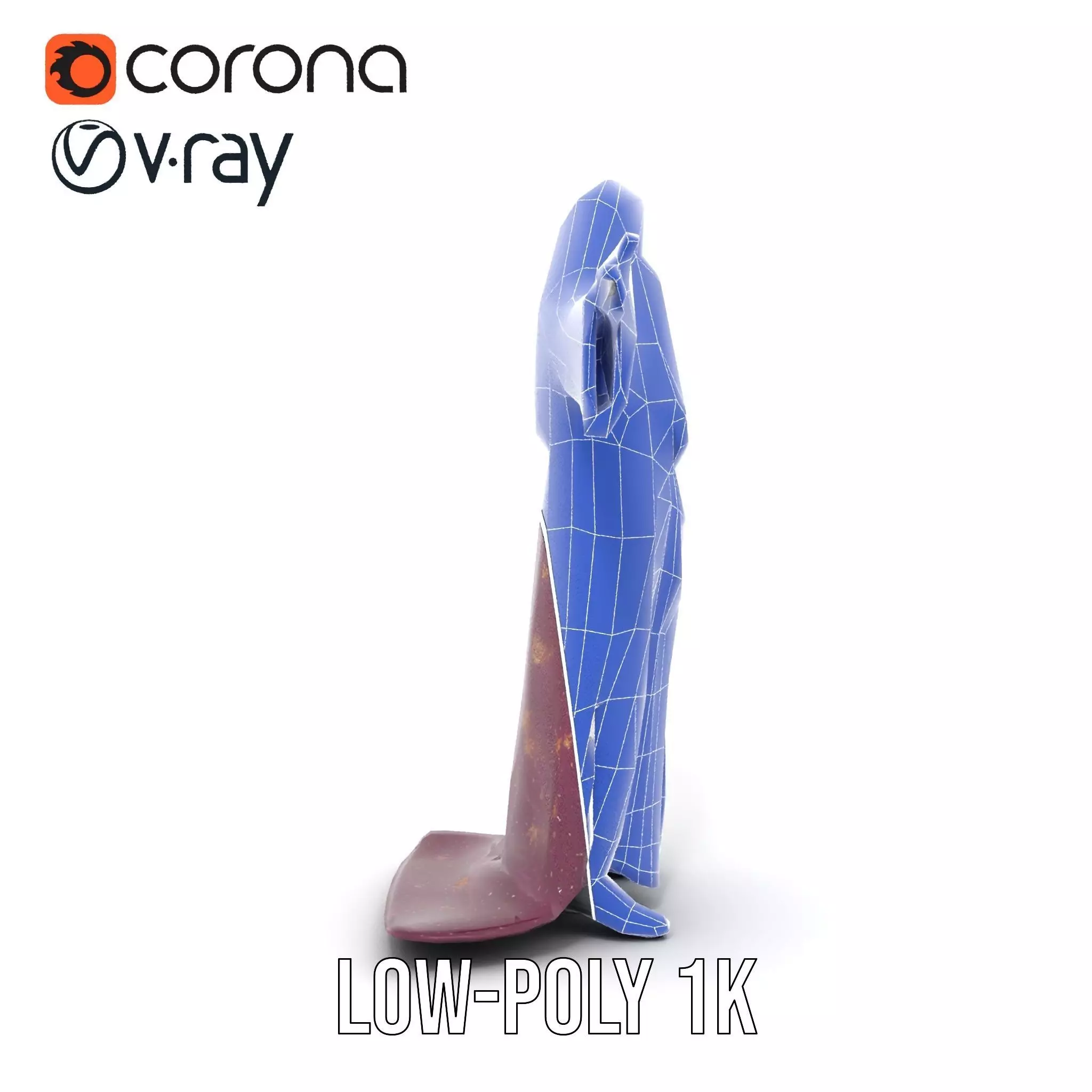 Wizard Character Model Pack with Purple Robe Low-poly 3D model_23