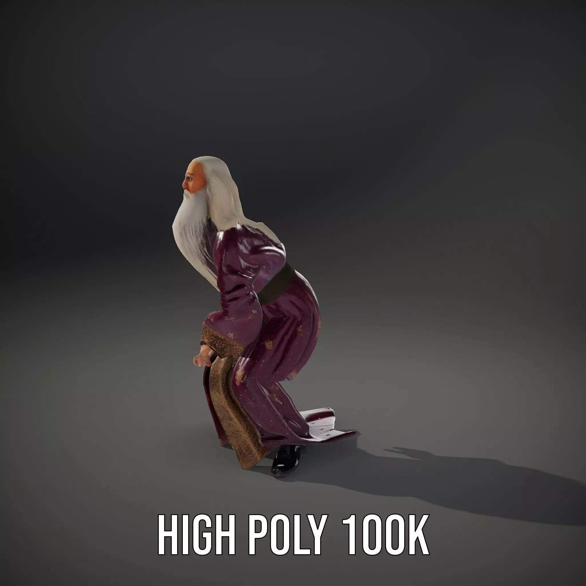 Wizard Character Model Pack with Purple Robe Low-poly 3D model_34