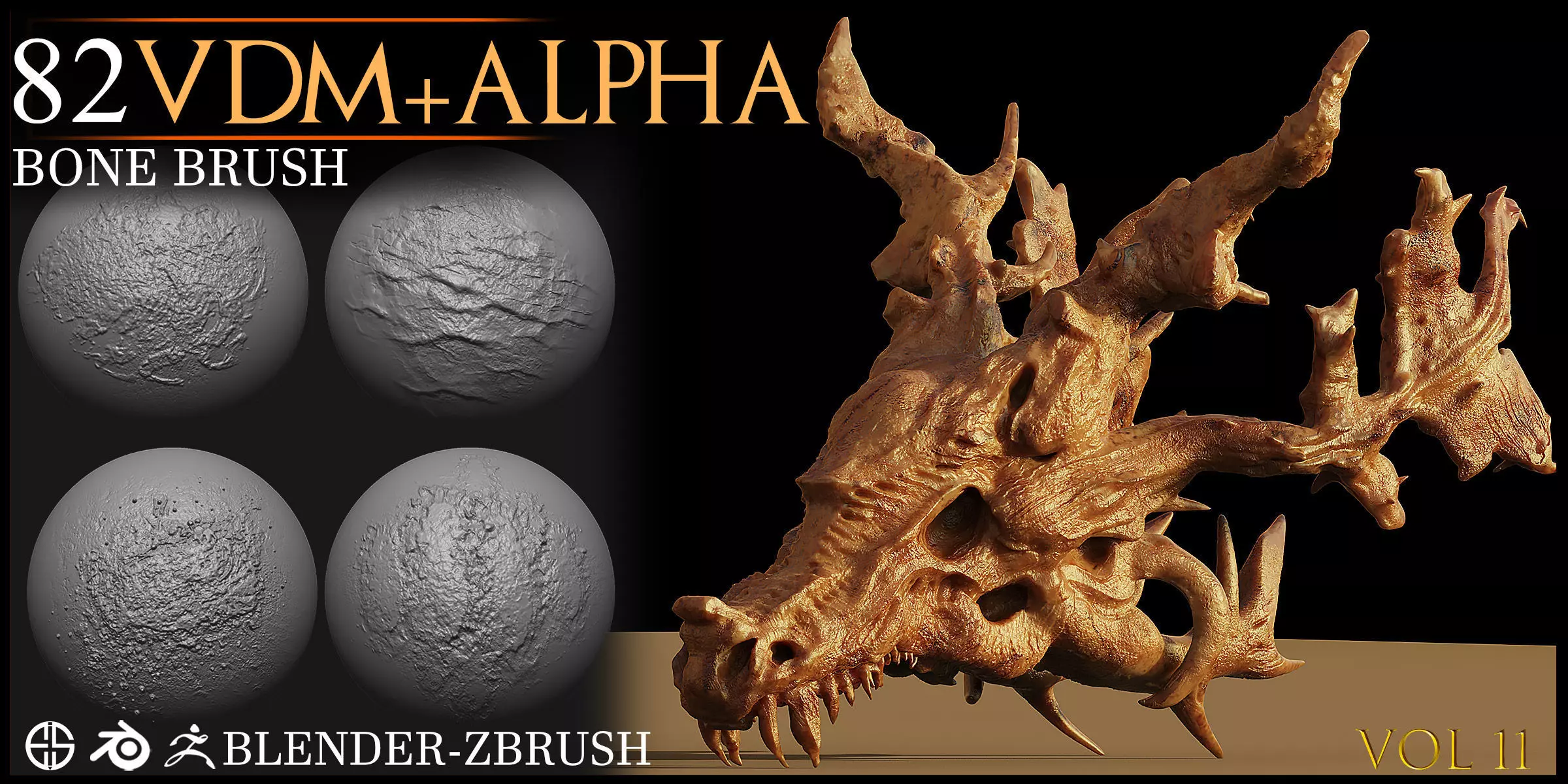 Bone Brush-Blender vdm-Zbrush VDM 3D model_1