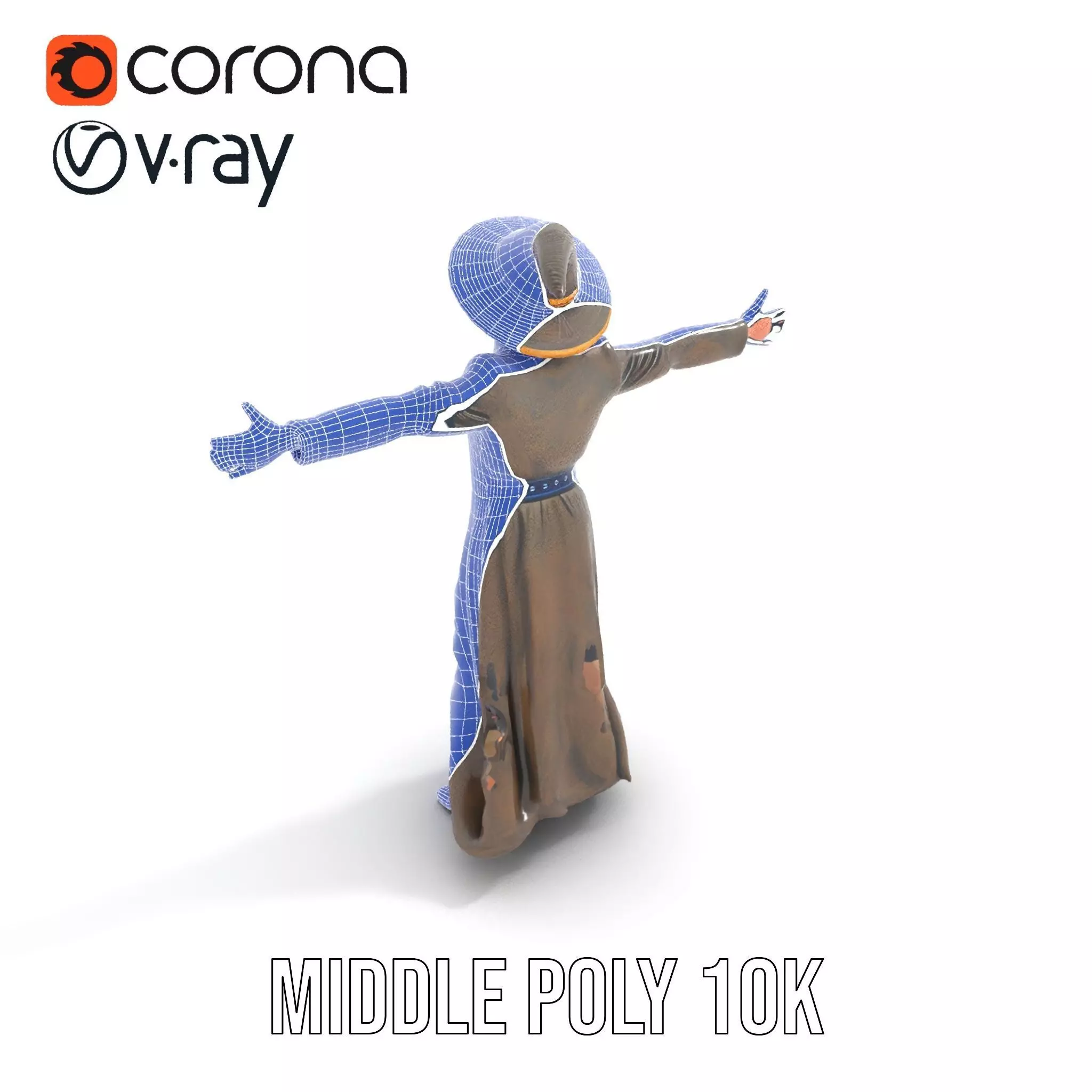 Wizard Character Model Pack with Detailed Outfit and Accessories Low-poly 3D model_21
