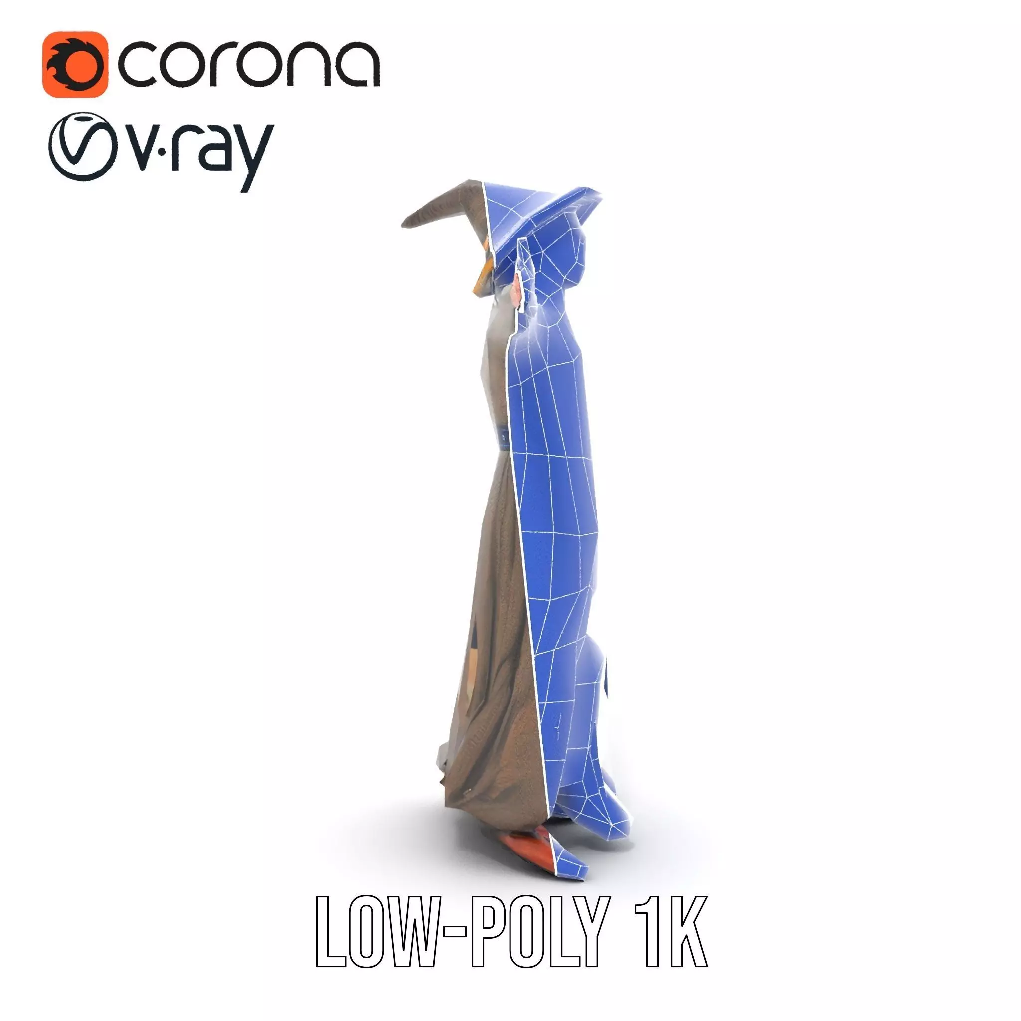 Wizard Character Model Pack with Detailed Outfit and Accessories Low-poly 3D model_27