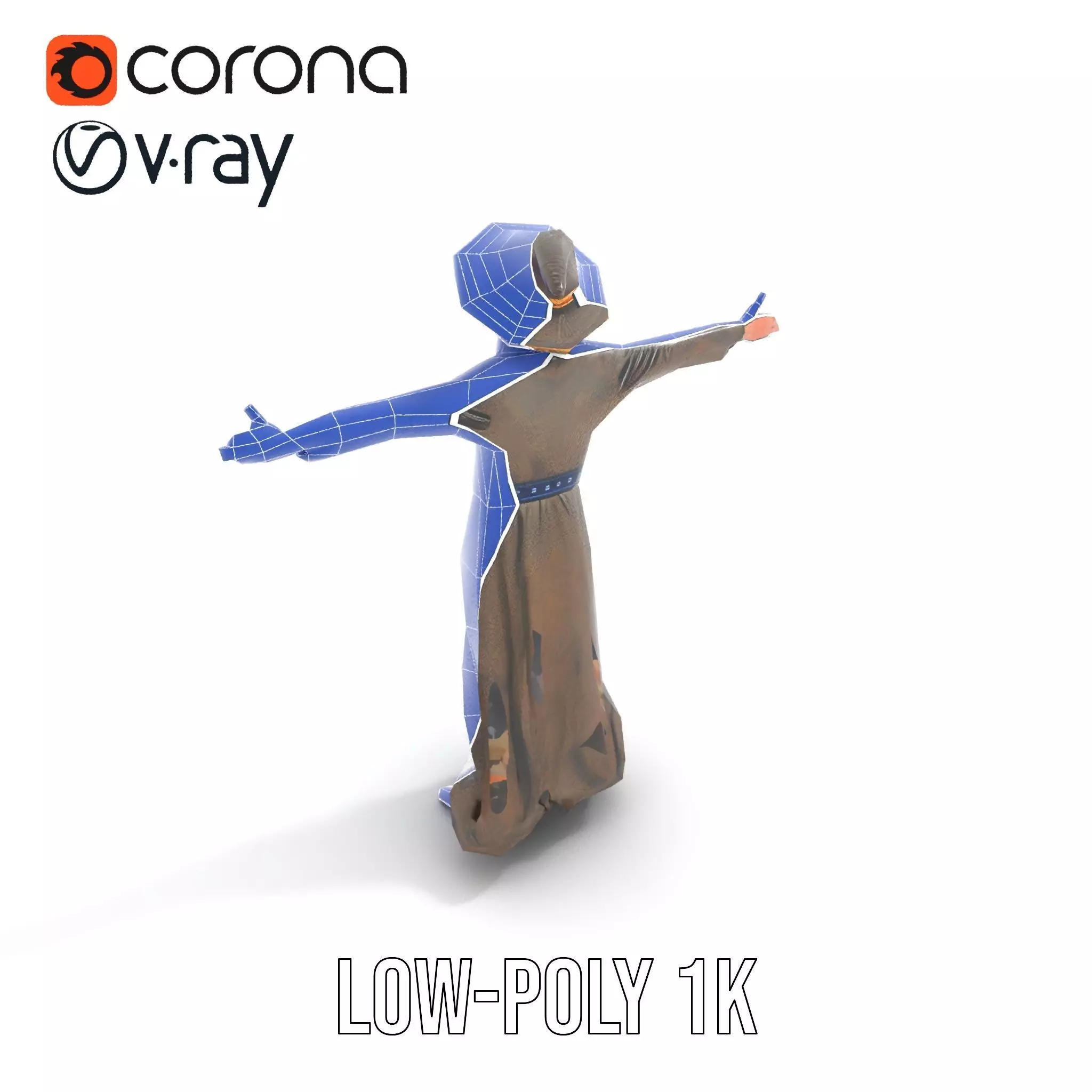 Wizard Character Model Pack with Detailed Outfit and Accessories Low-poly 3D model_24