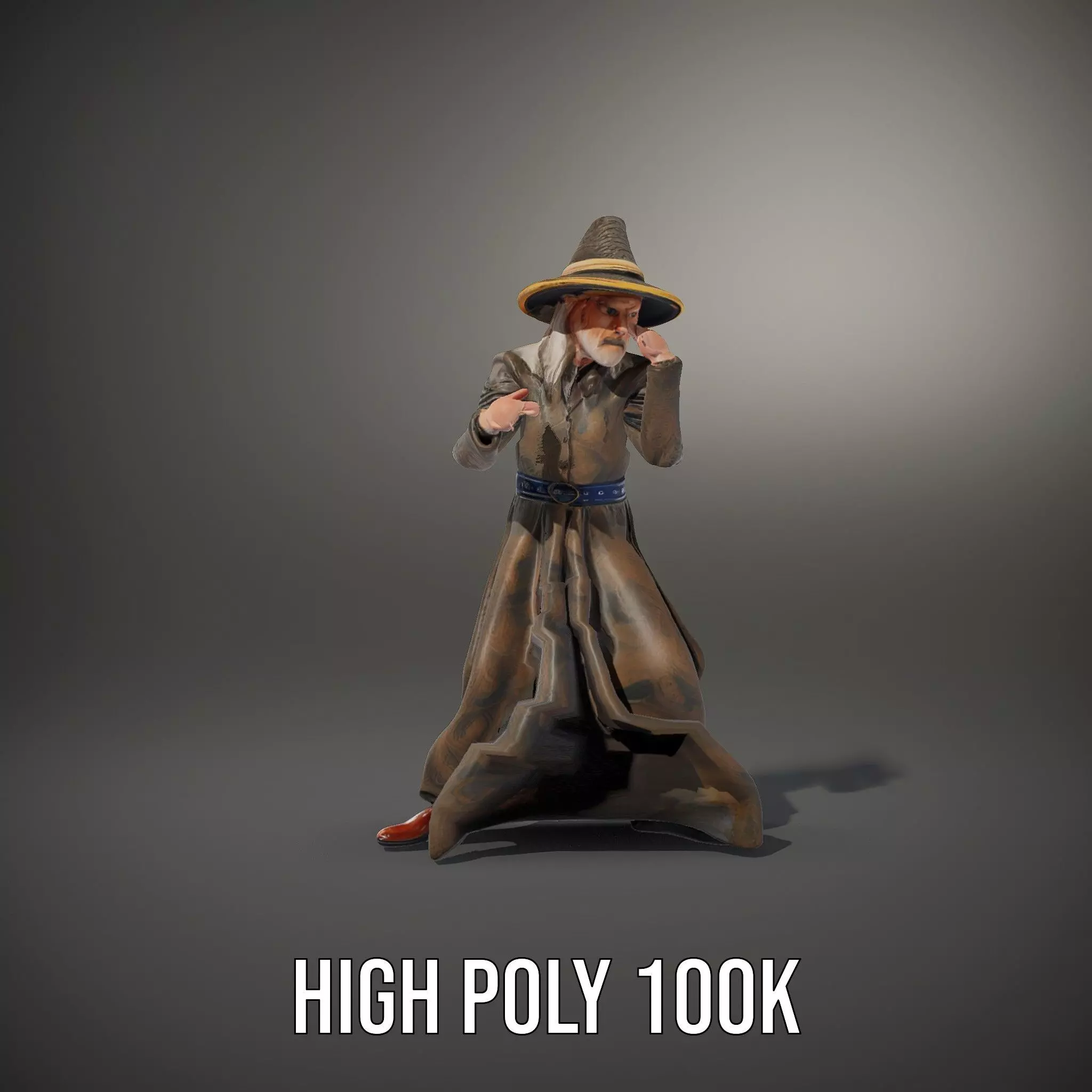 Wizard Character Model Pack with Detailed Outfit and Accessories Low-poly 3D model_17
