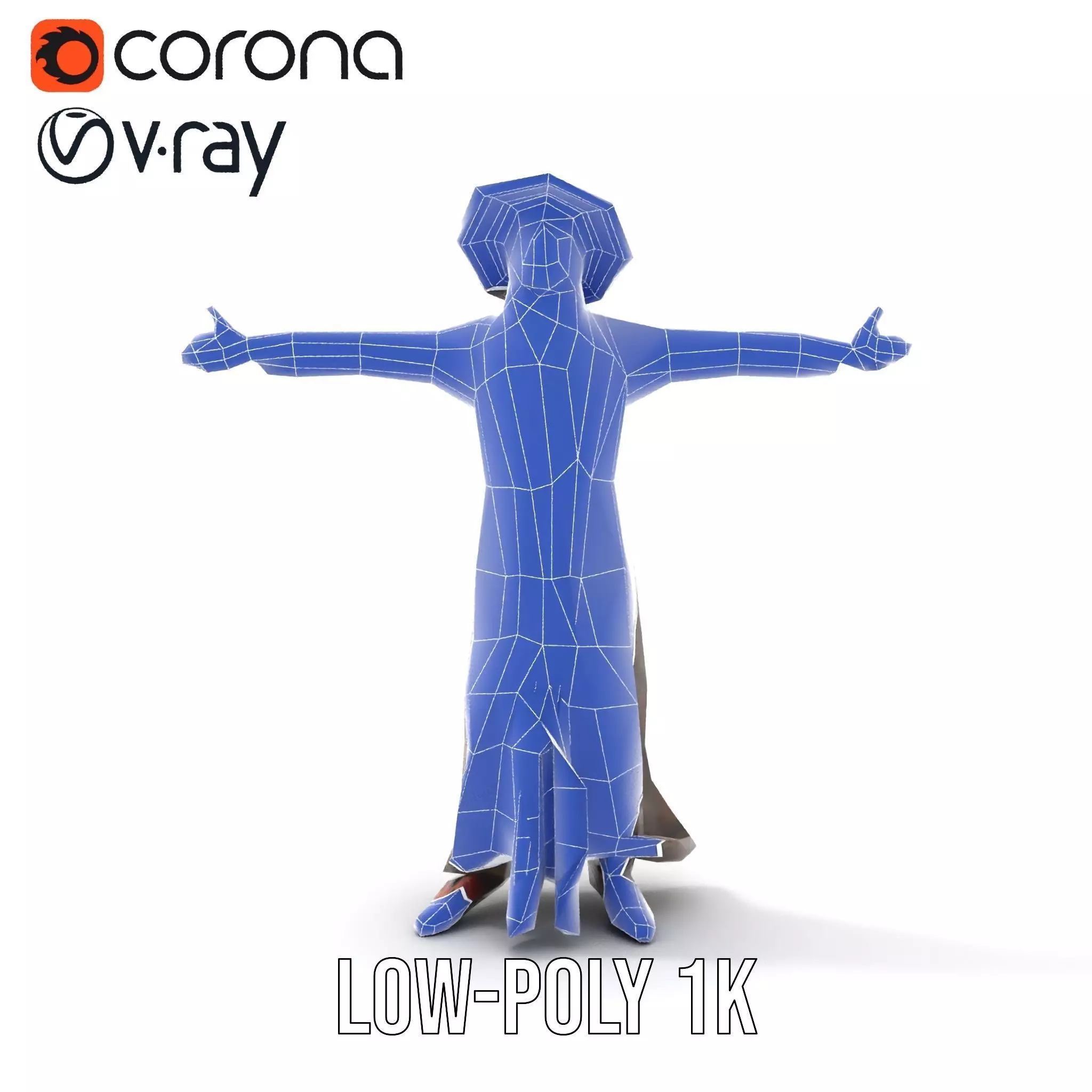 Wizard Character Model Pack with Detailed Outfit and Accessories Low-poly 3D model_30