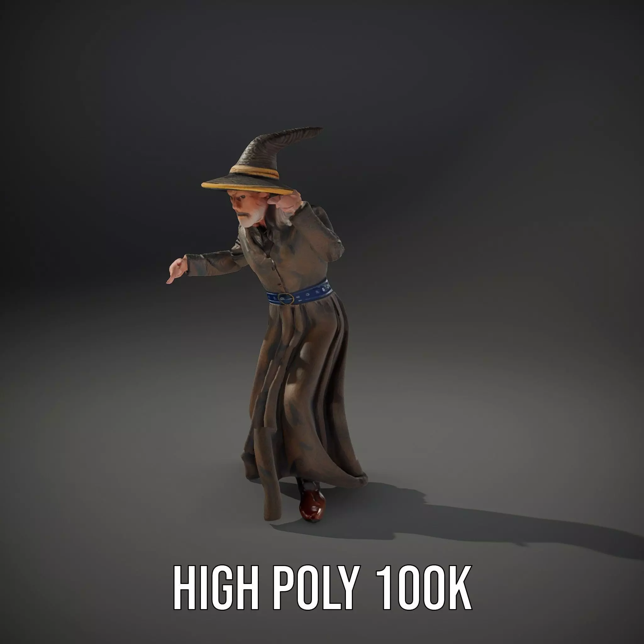 Wizard Character Model Pack with Detailed Outfit and Accessories Low-poly 3D model_20