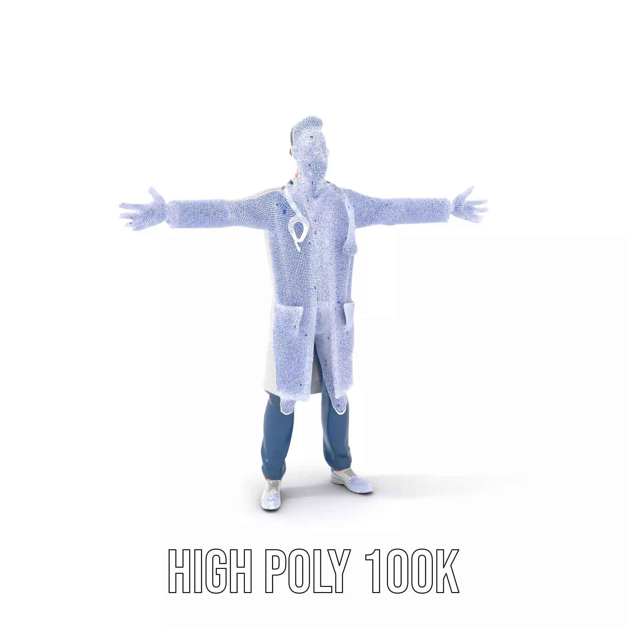 Friendly Doctor Character Model Pack with Stethoscope Low-poly 3D model_4