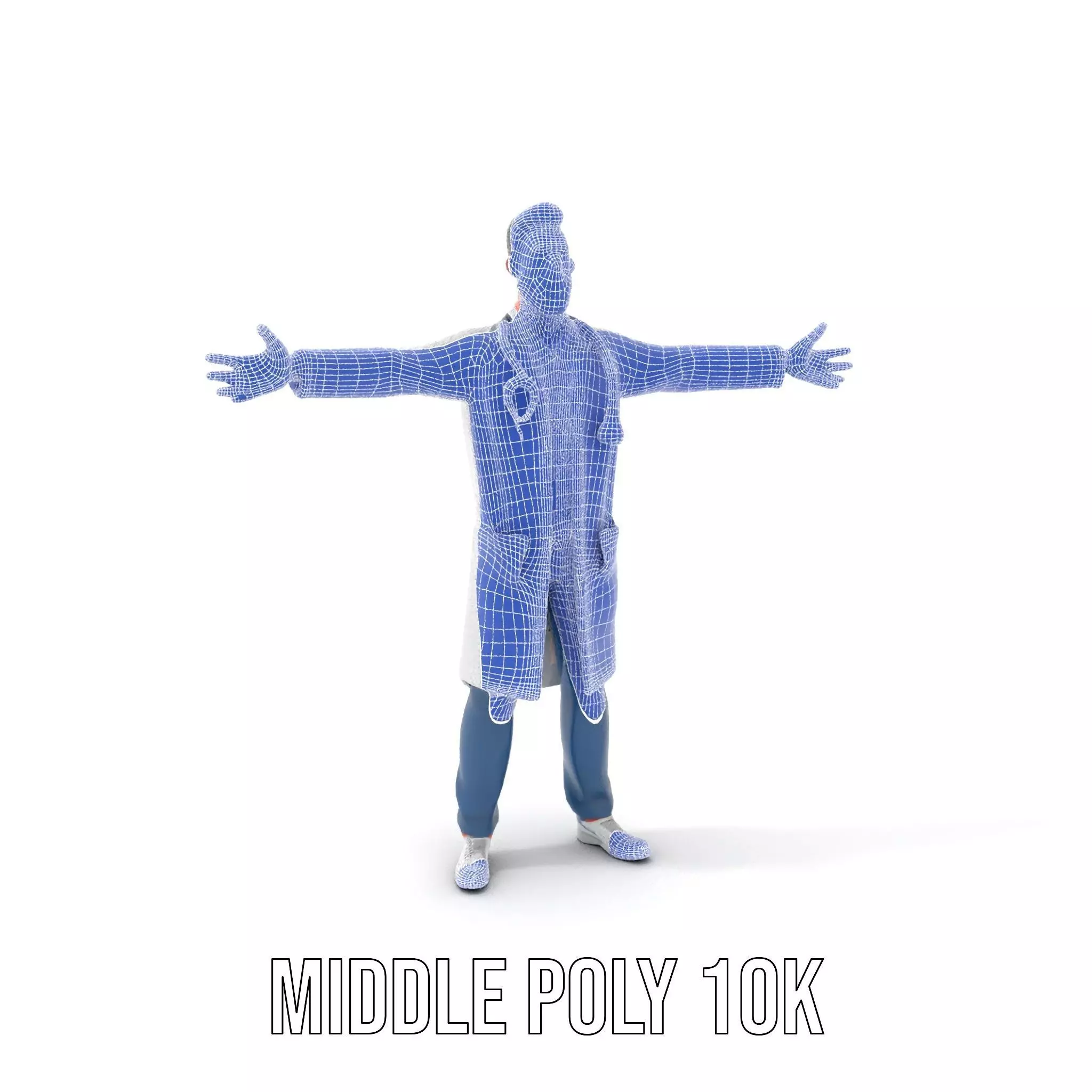 Friendly Doctor Character Model Pack with Stethoscope Low-poly 3D model_5