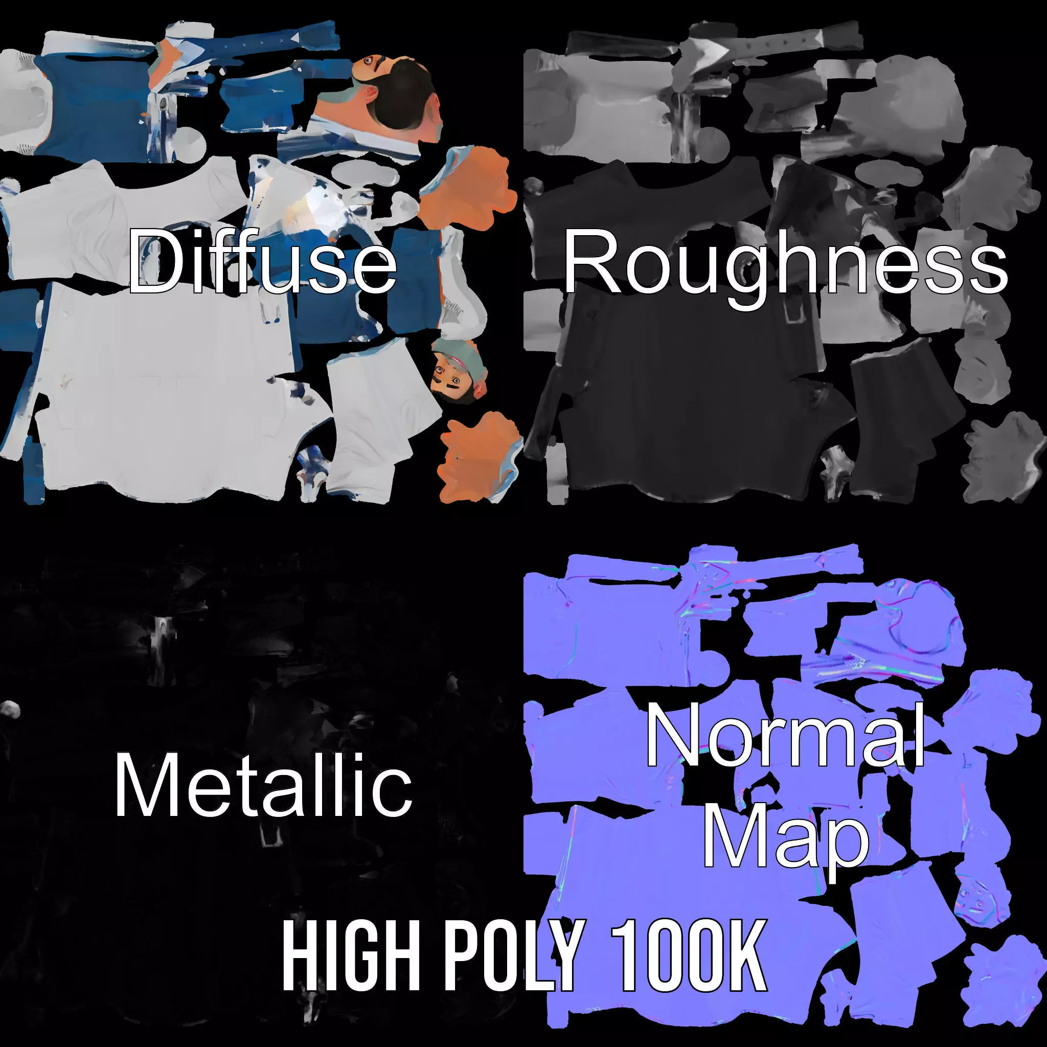 Friendly Doctor Character Model Pack with Stethoscope Low-poly 3D model_3