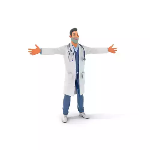 Friendly Doctor Character Model Pack with Stethoscope