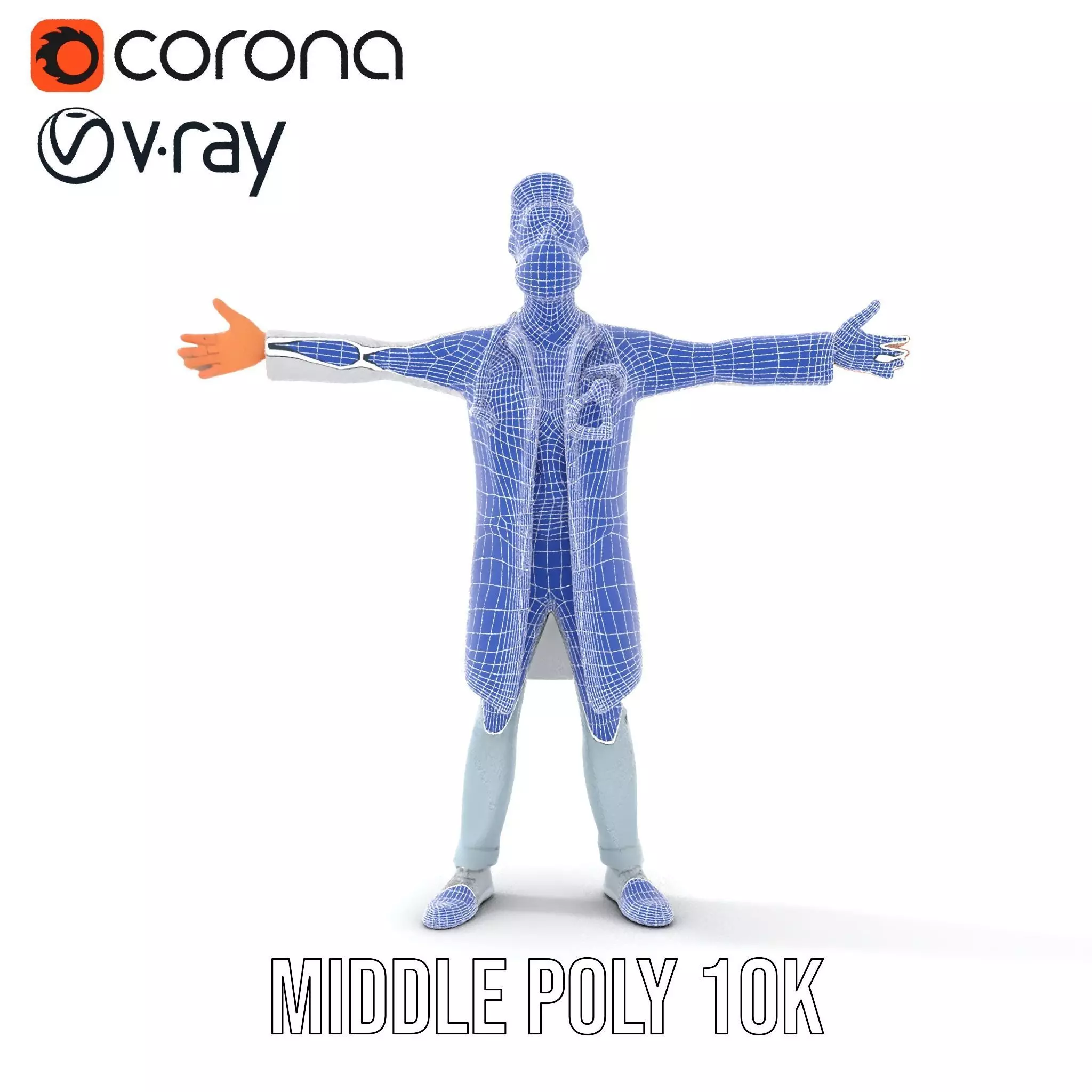 Animated Doctor Character Model Pack with Medical Accessories Low-poly 3D model_27