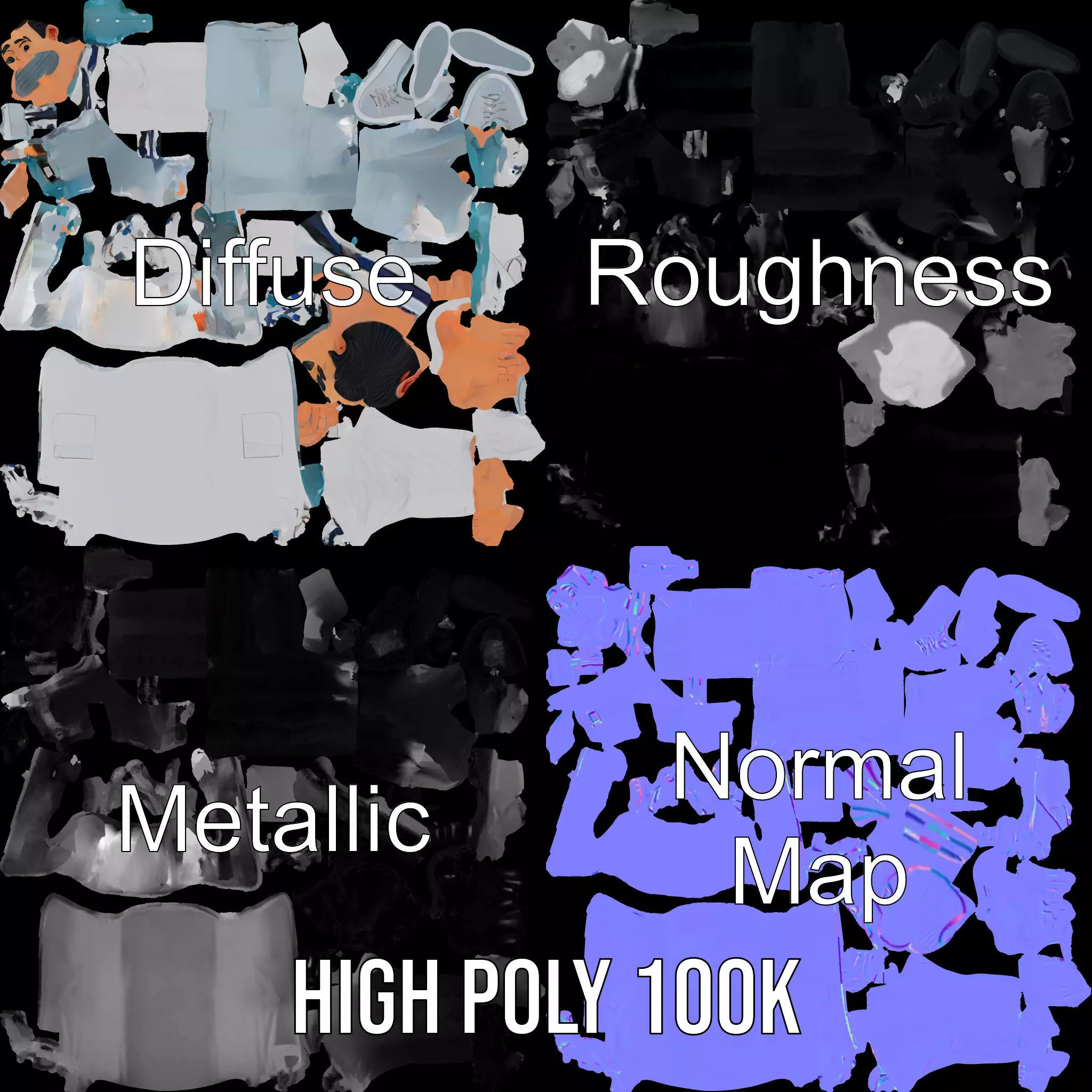 Animated Doctor Character Model Pack with Medical Accessories Low-poly 3D model_4