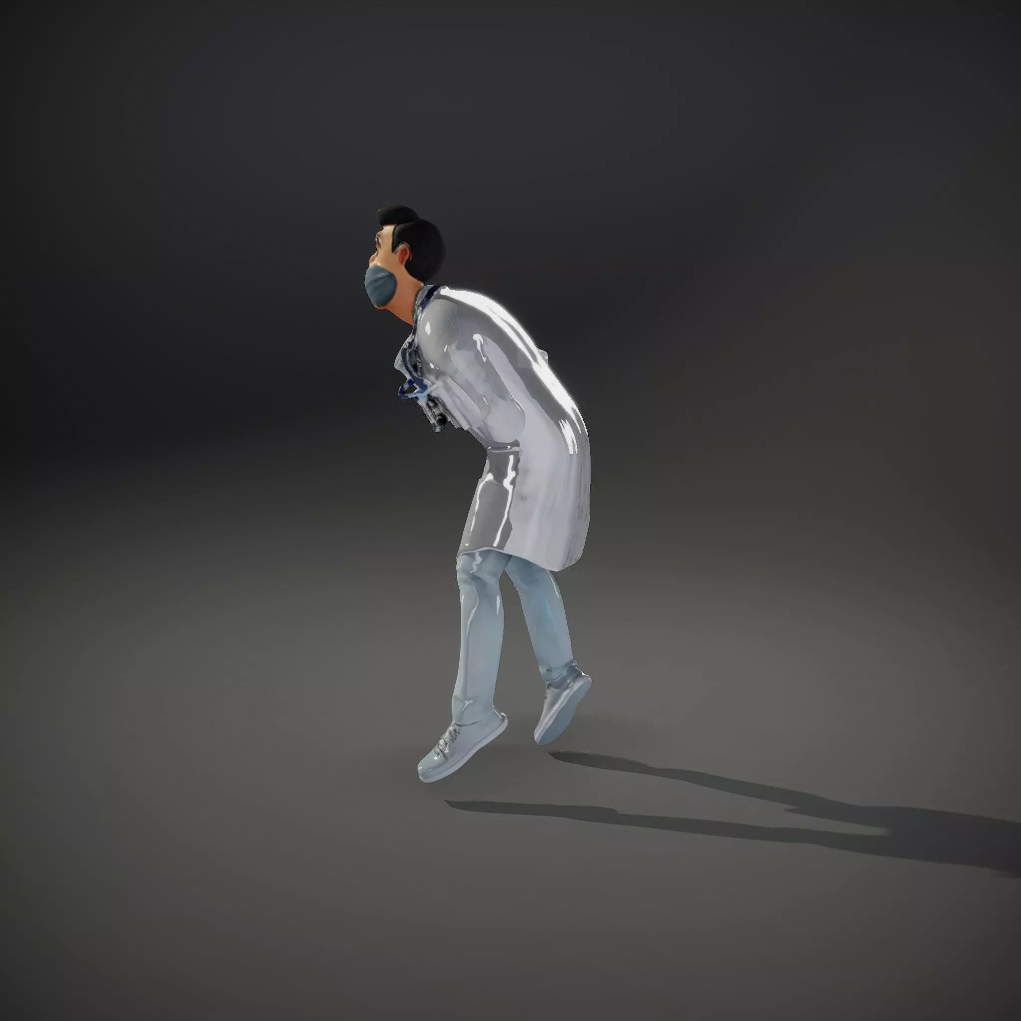 Animated Doctor Character Model Pack with Medical Accessories Low-poly 3D model_34